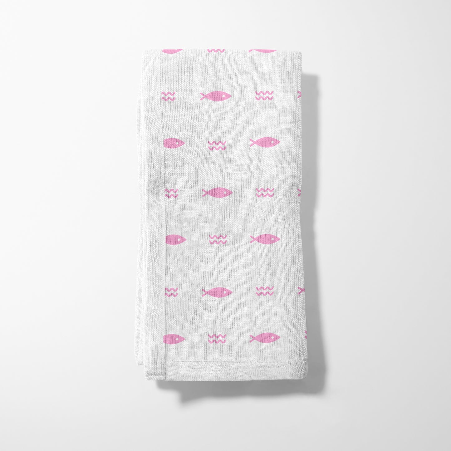 Fish and Waves Napkin in Pink
