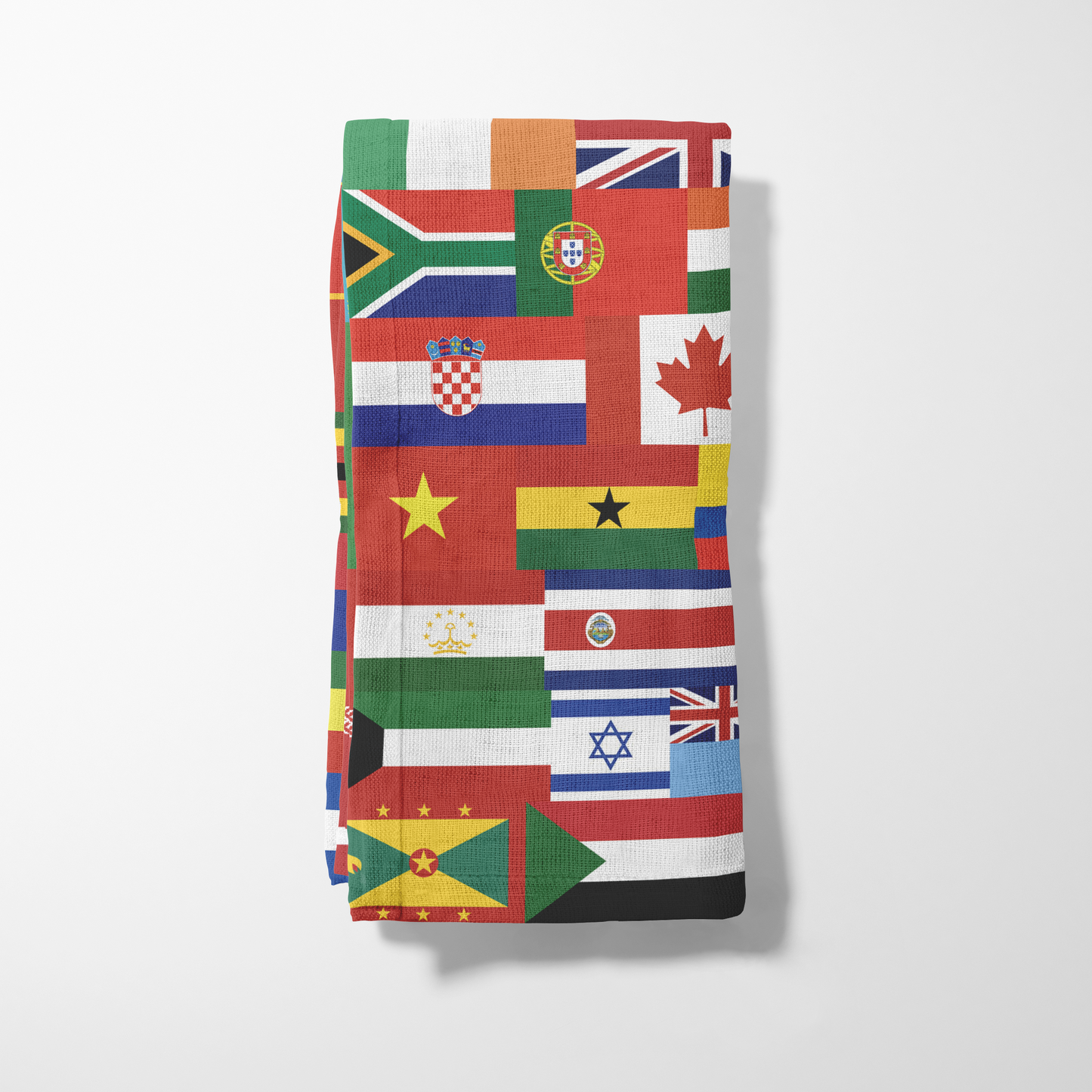 ONE Globe Napkin - Multi-nation Flag Tapestry in Lightweight Linen
