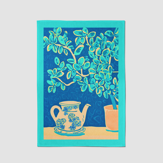 Zen Brew Tea Towel in Aqua