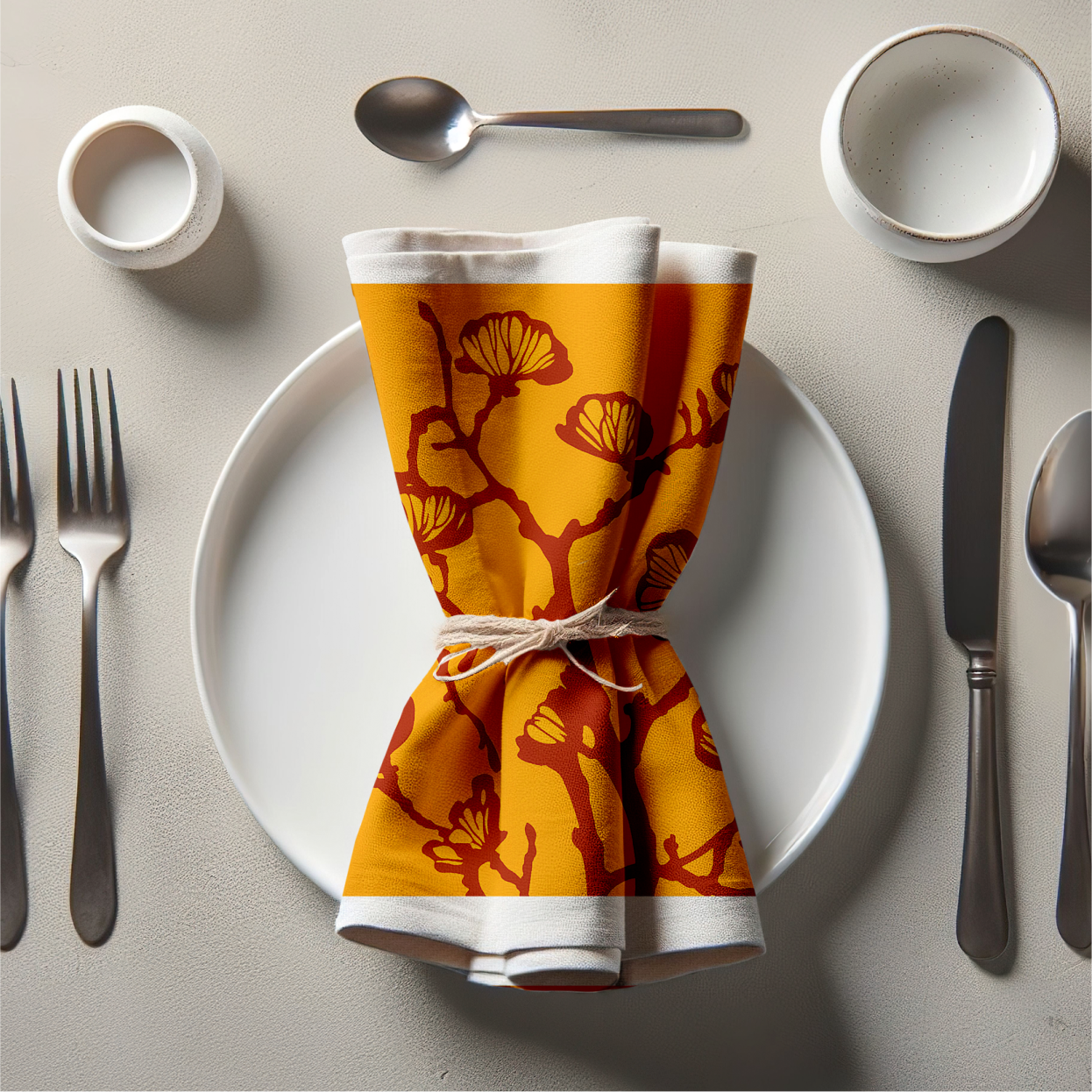 Nature's Calligraphy Napkin in Radiant