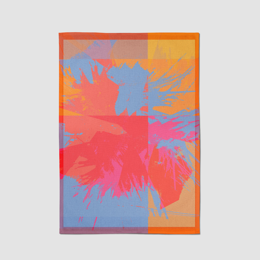 Flower Burst Tea Towel in Red