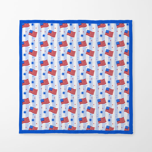 Red White Blue Napkin in Organic Cotton Voile