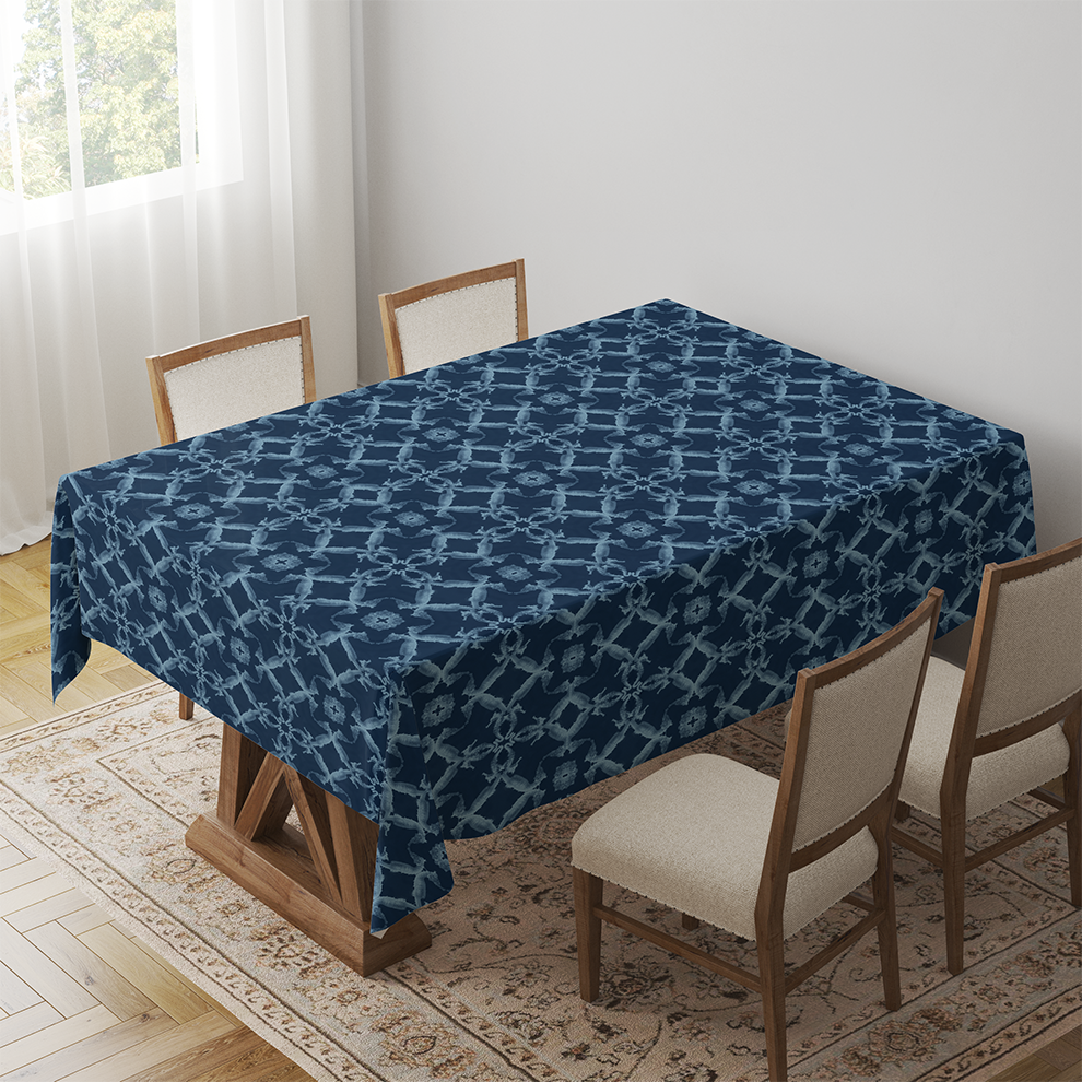 Seahorse Tablecloth in Nautical Navy