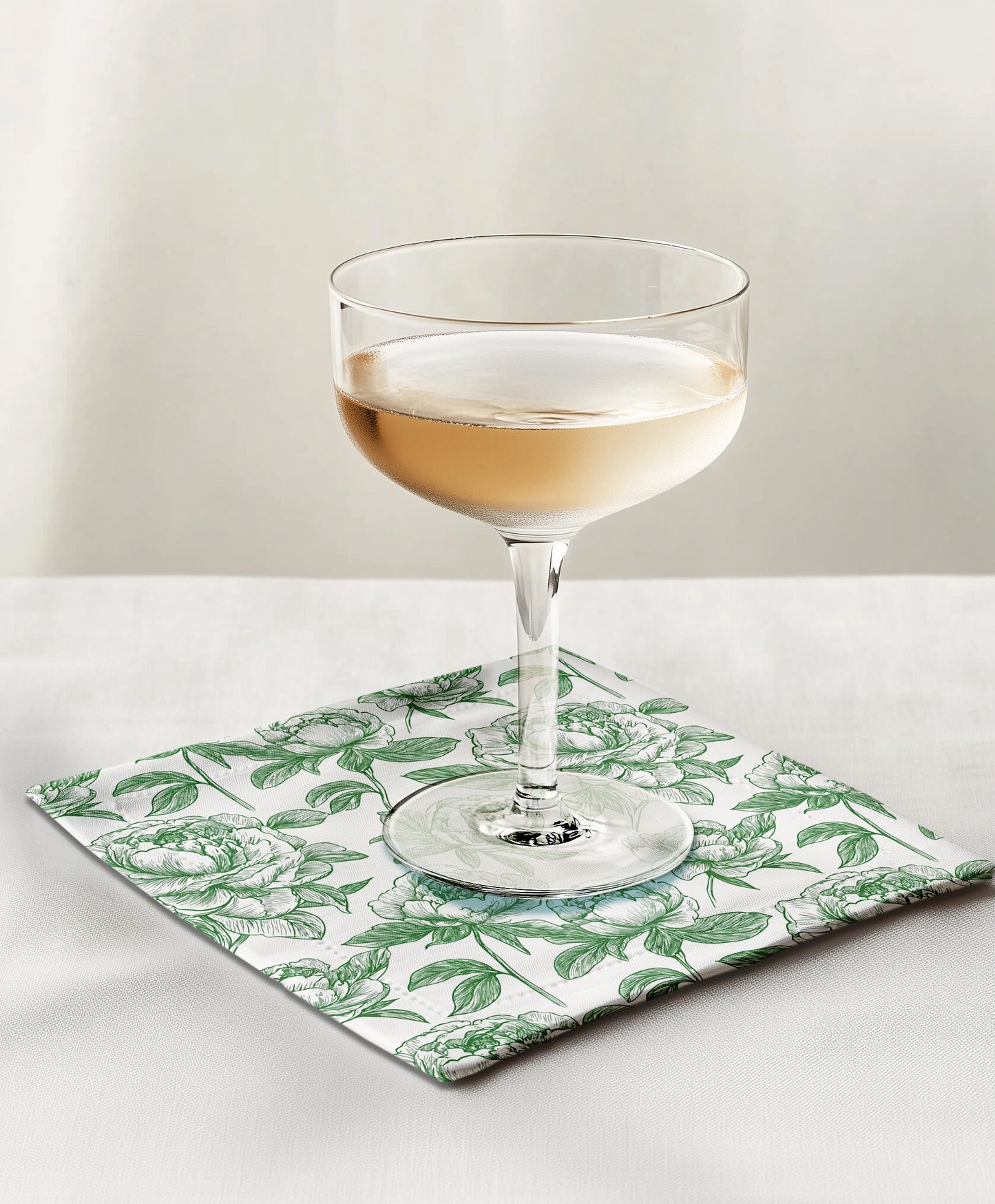 Cocktail napkin - Chinoiserie in white