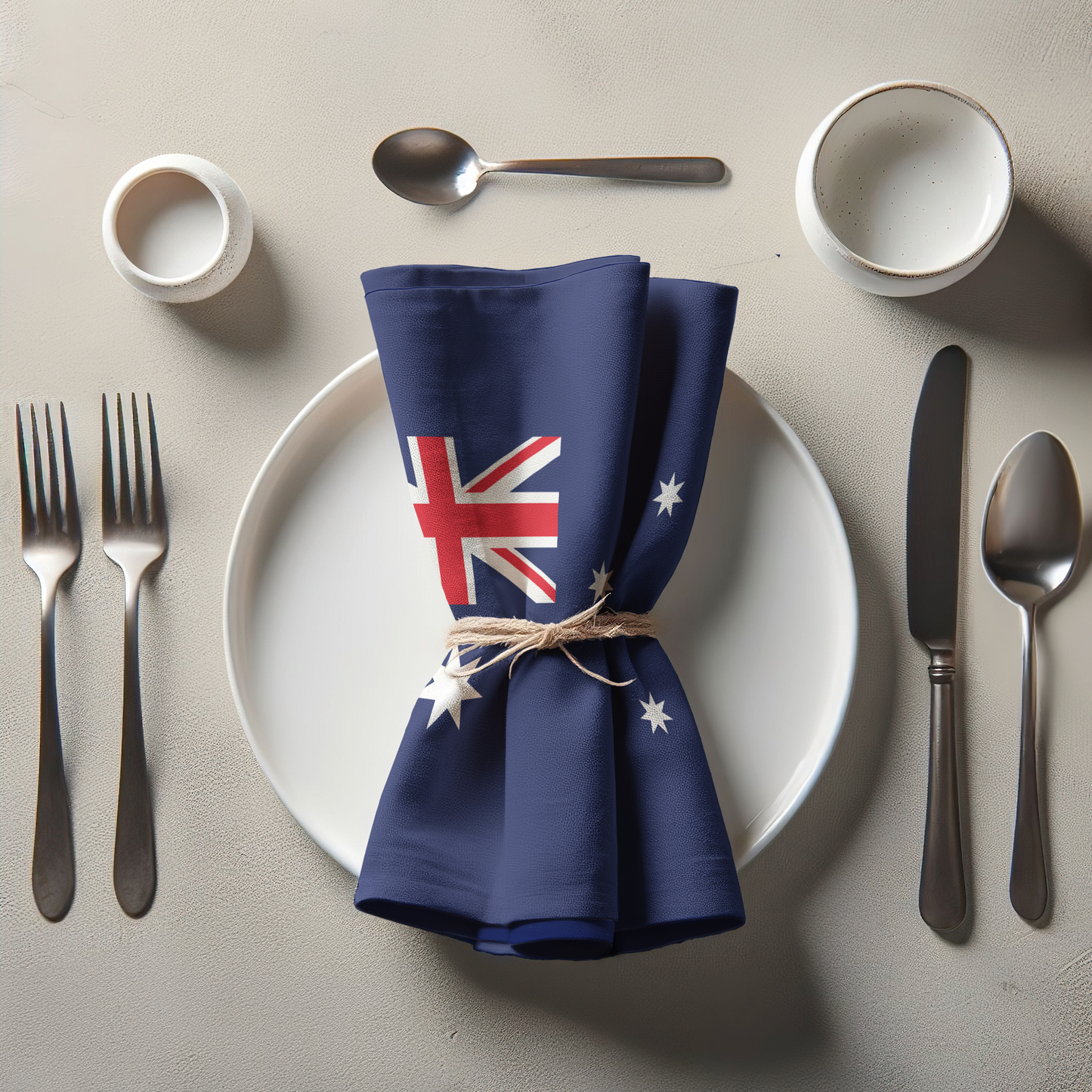 ONE Globe Napkin - Australia in Organic Cotton Voile
