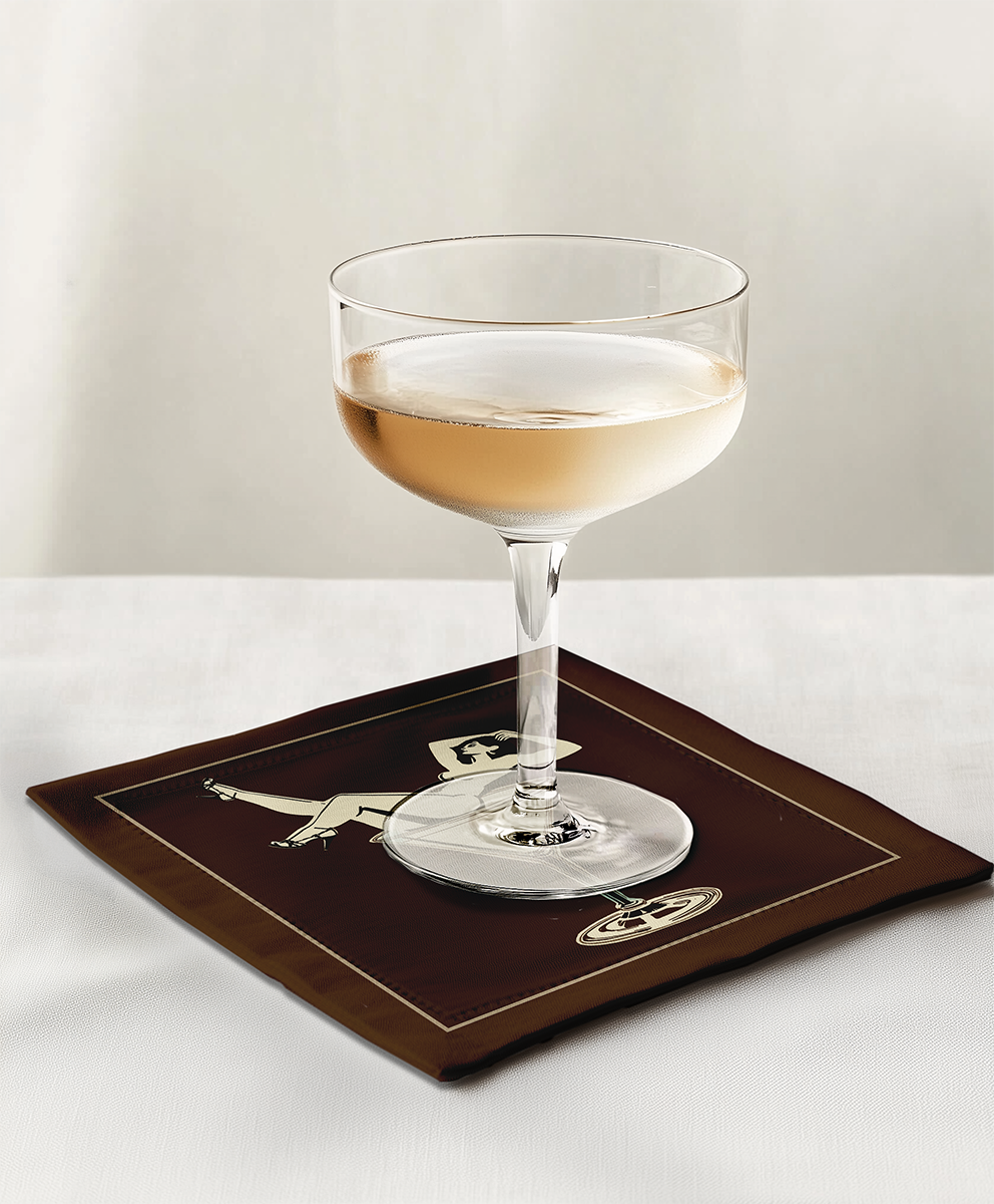 Cheers Darling Cocktail Napkin in Expresso Martini