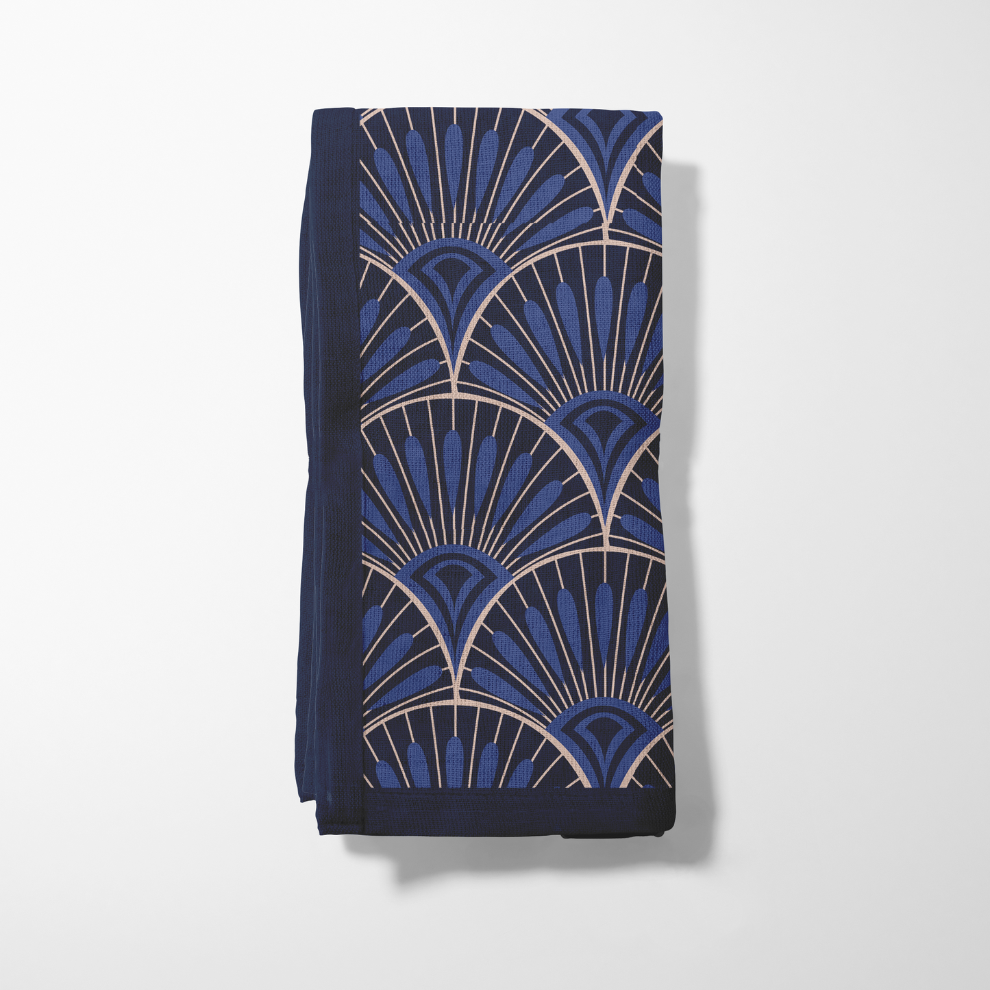 Blue and Ecru Art Deco Napkin