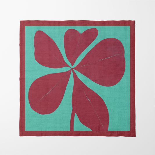 Plumeria Napkin in Ruby Lagoon