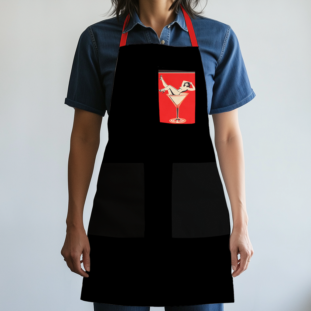 Cheers Darling Apron in Maraschino Cherry