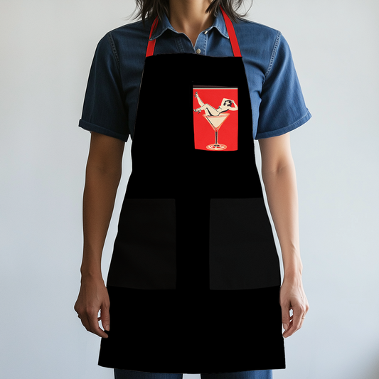 Cheers Darling Apron in Maraschino Cherry