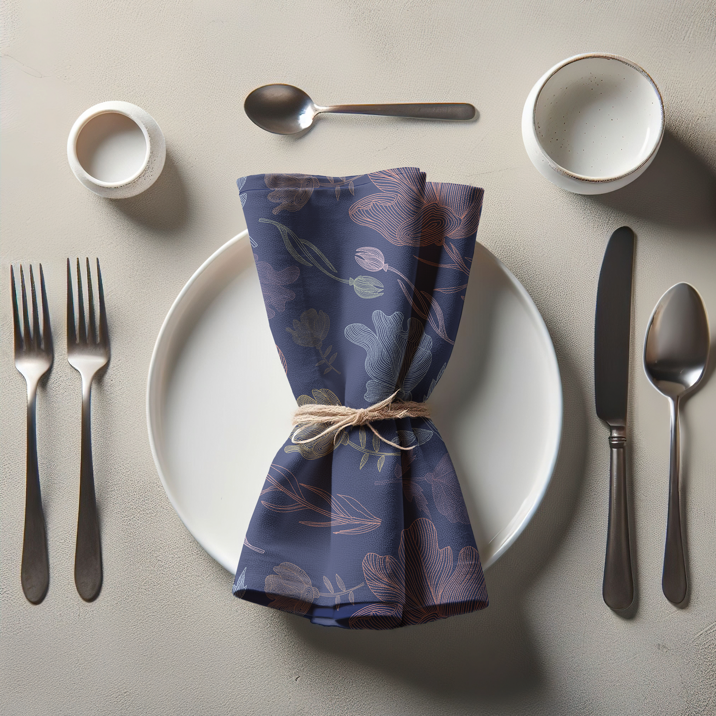Summer Flowers Napkin in Blue