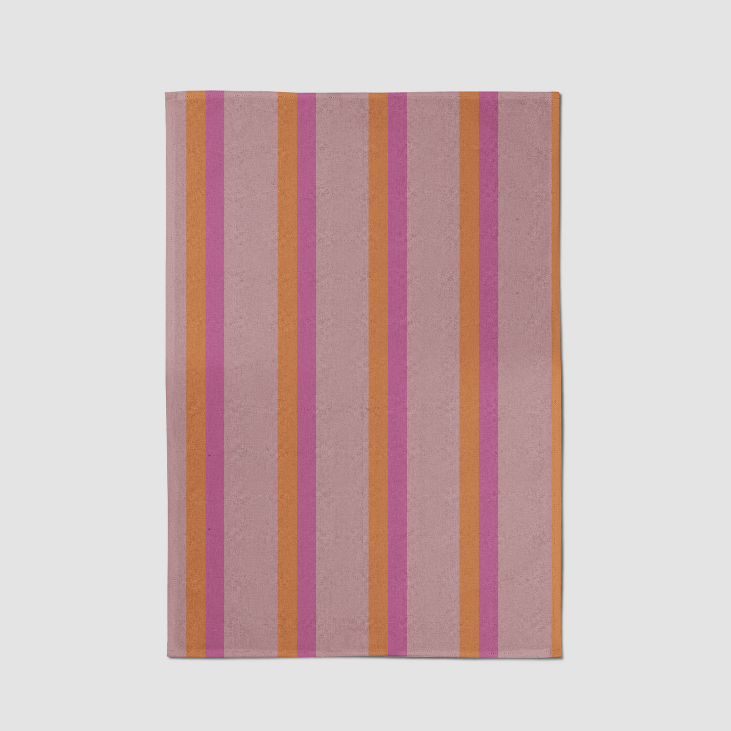 Candy Stripes Tea Towel in Orange & Pink in Mid Weight cotton Twill