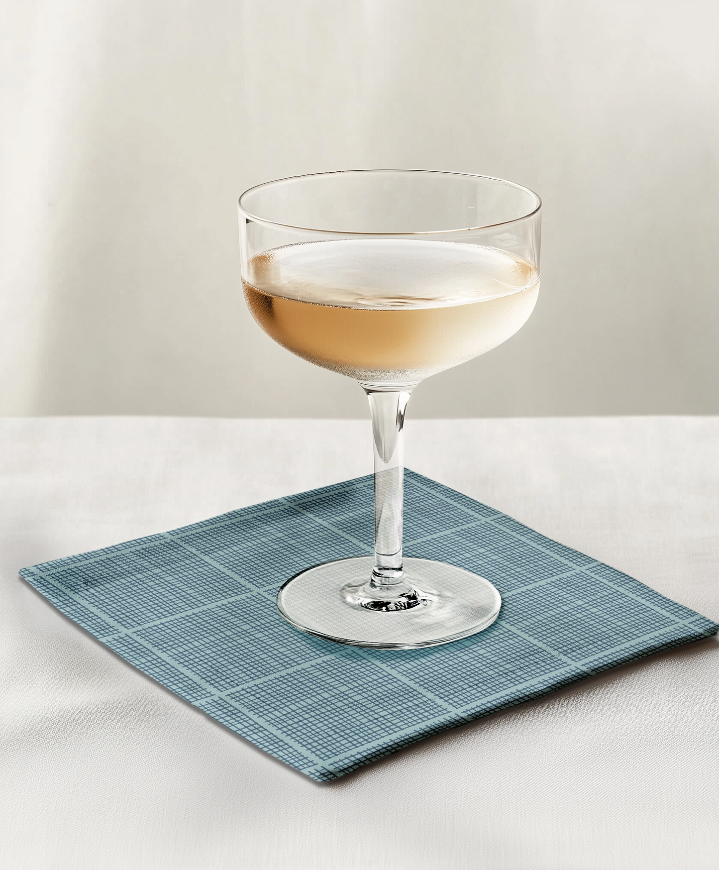 Blue + Grey Hatch Cocktail Napkin