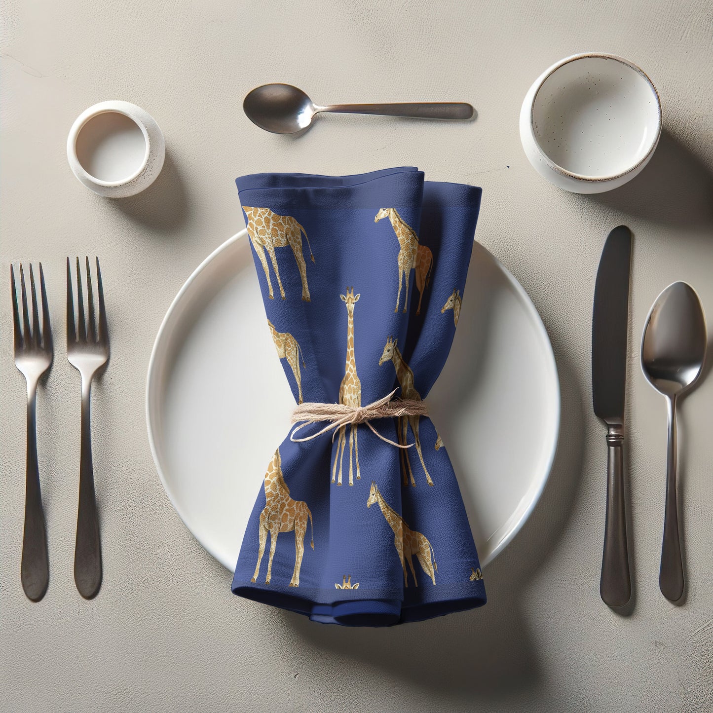 Napkin - Giraffes in rich blue