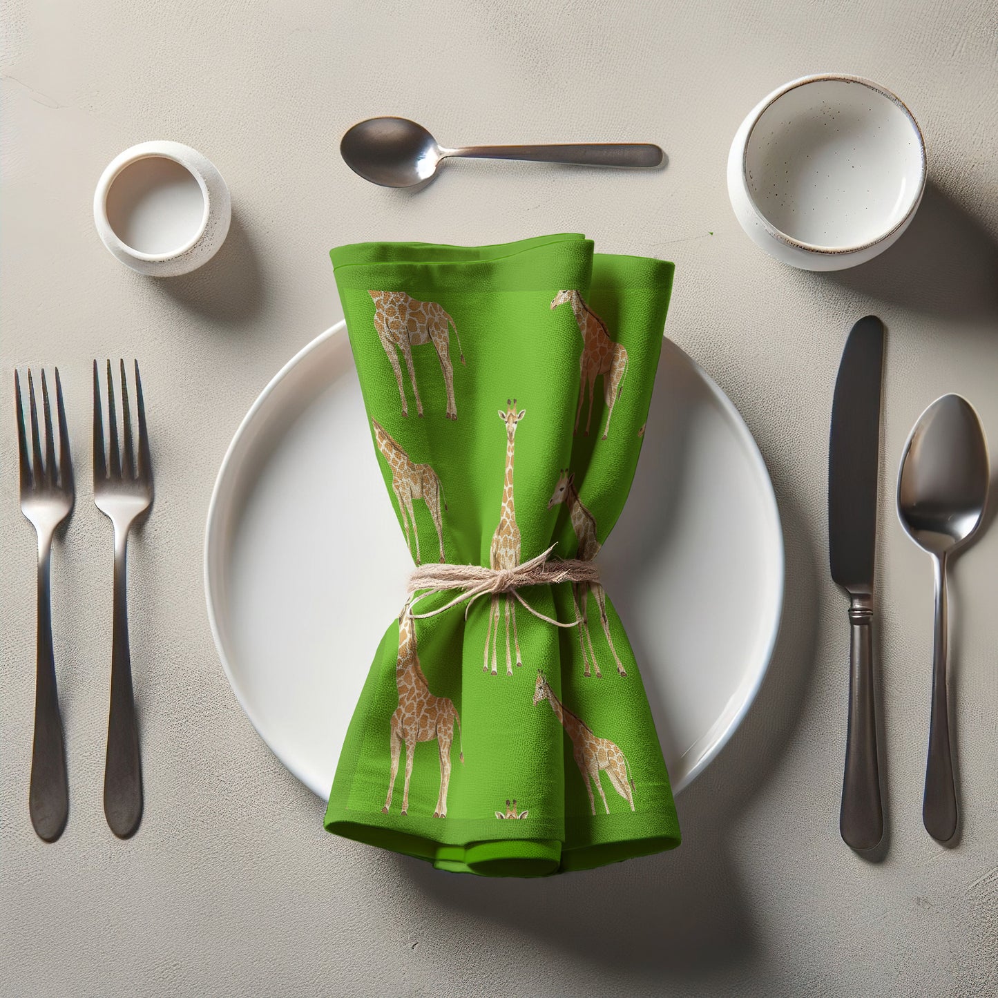 Napkin - Giraffes in Lime Green
