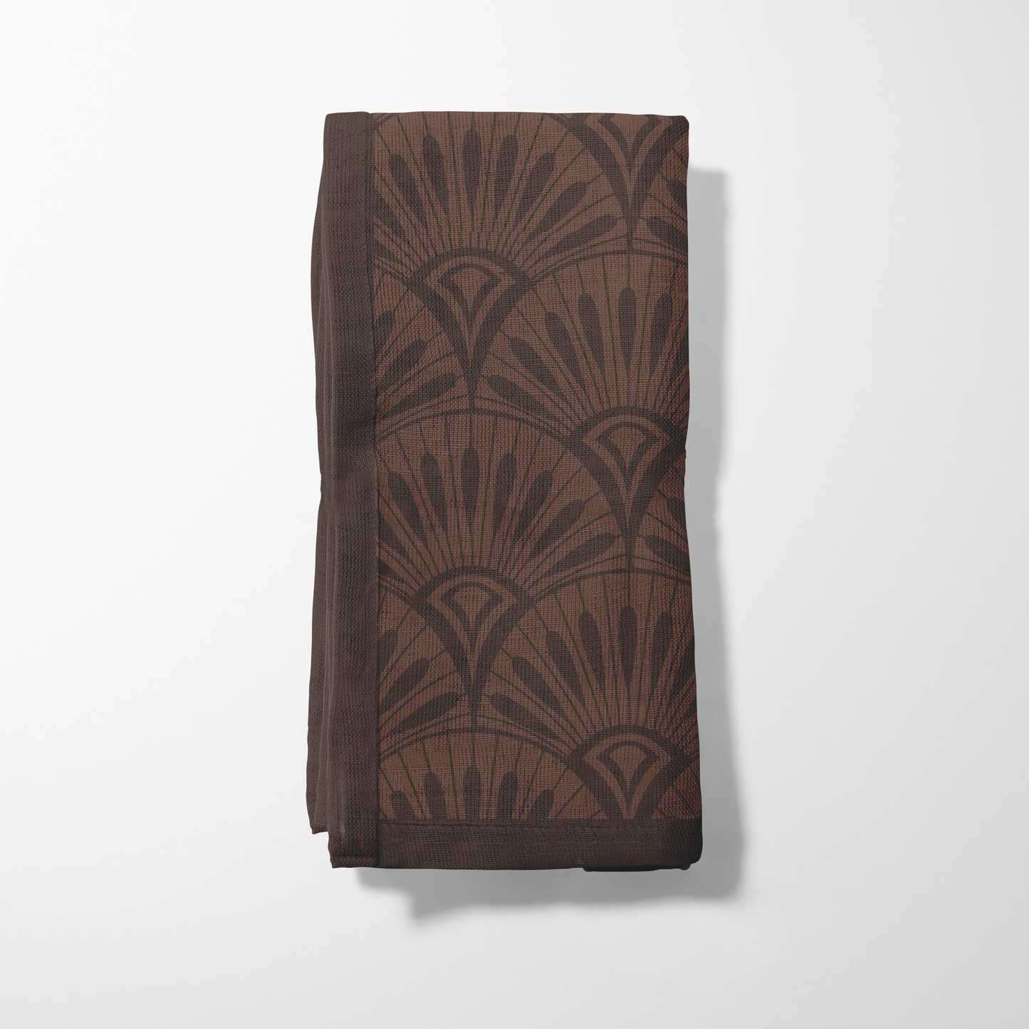 Brown Art Deco Napkin in Organic Cotton Voile