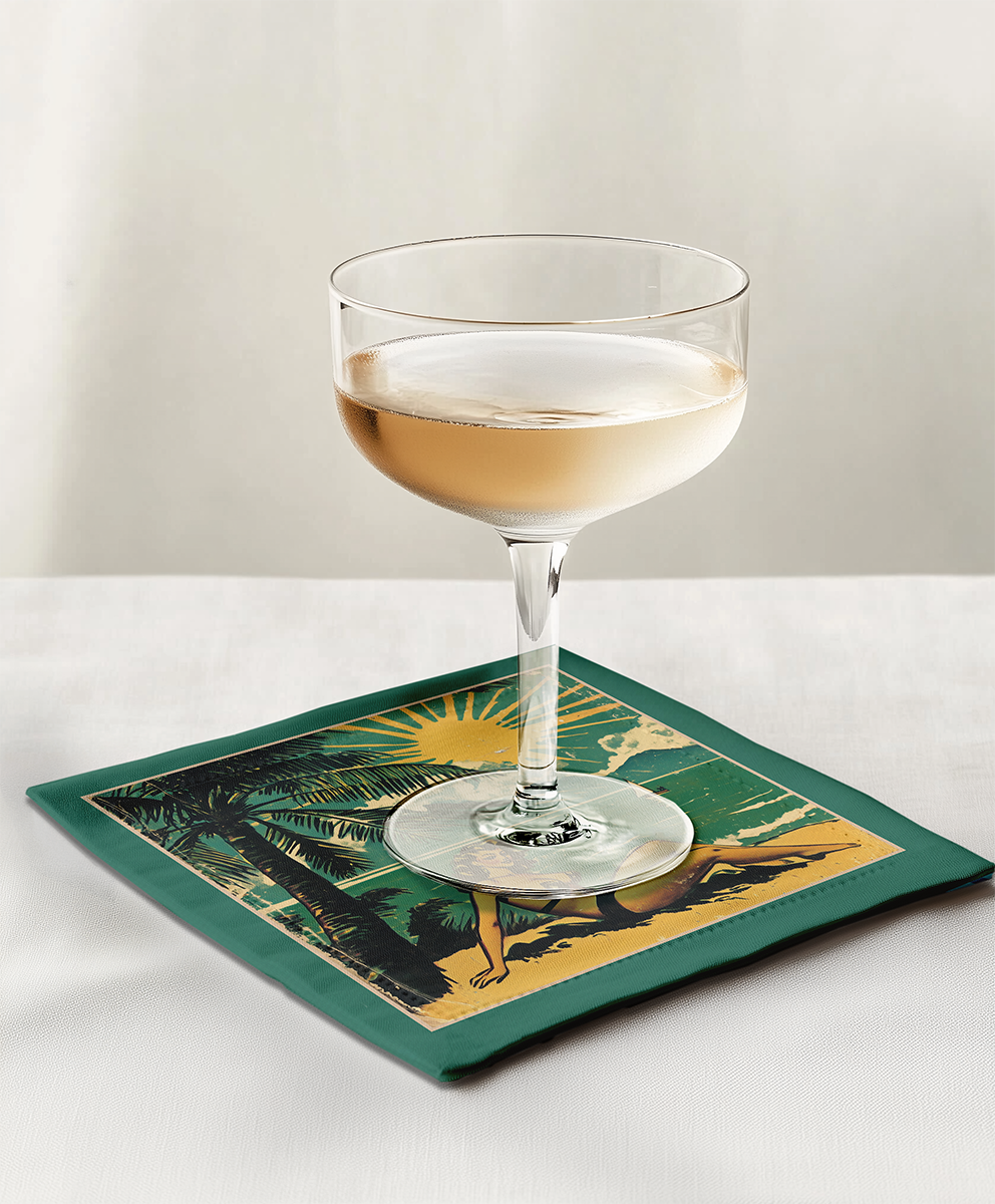 Vintage Vacation Cocktail Napkin in Islander