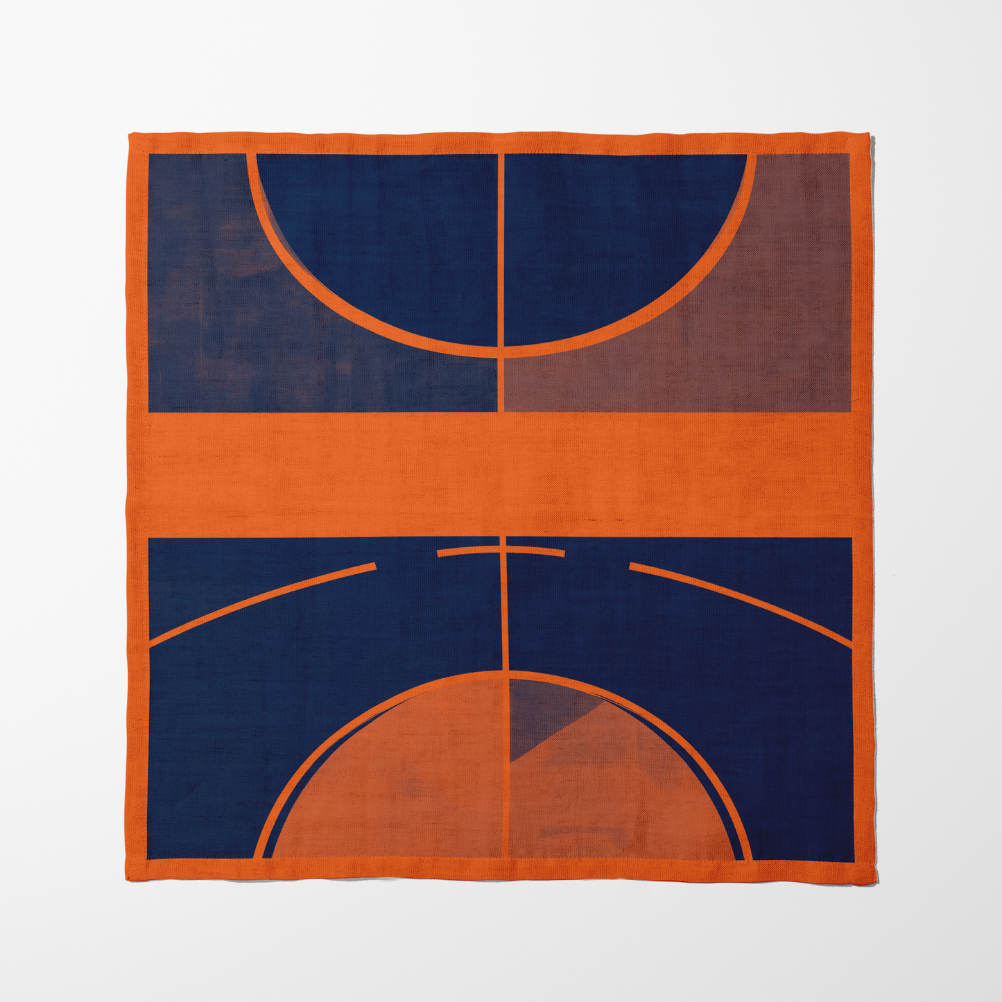 Burnt Orange and Navy Blue Basketball Napkin