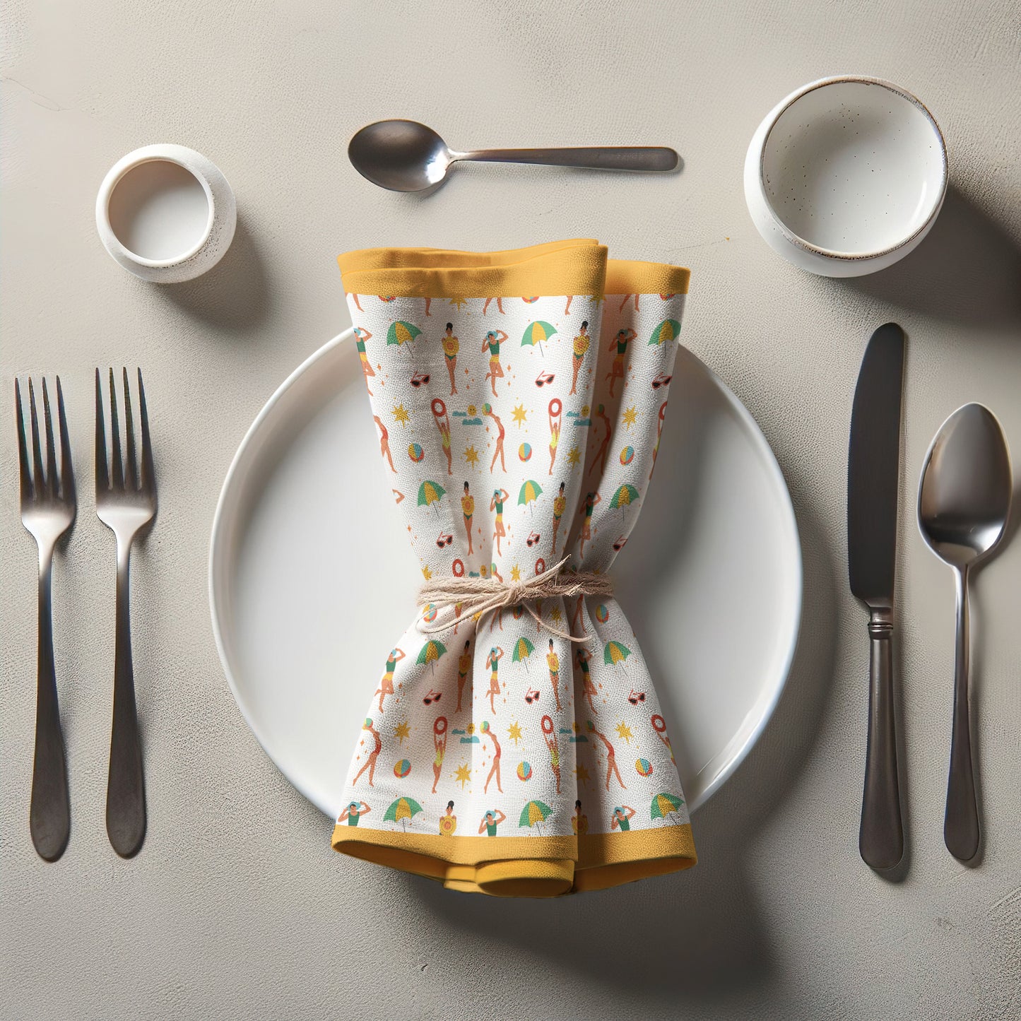 Beach Party Napkin in White