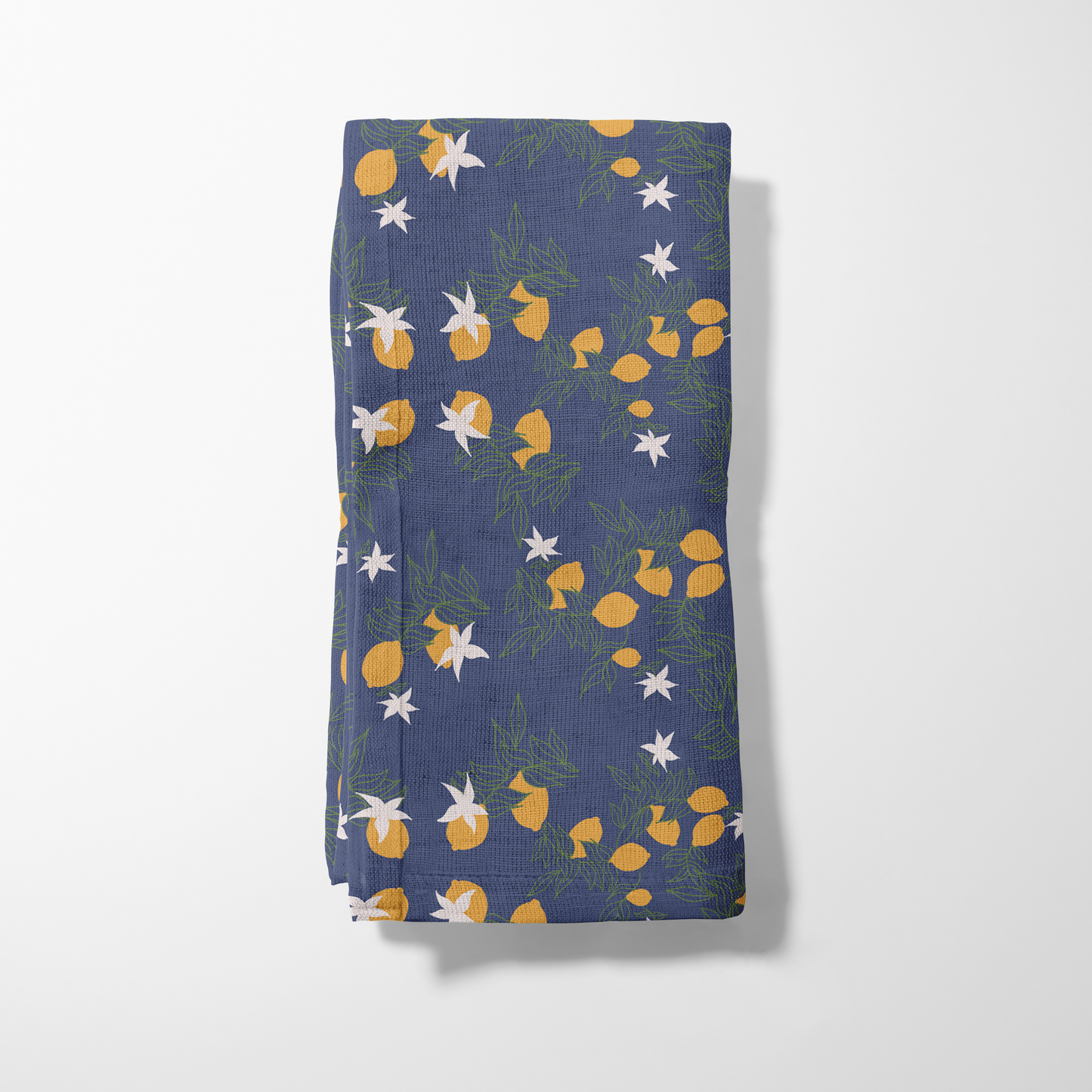 Lemon Flower Napkin in Blue