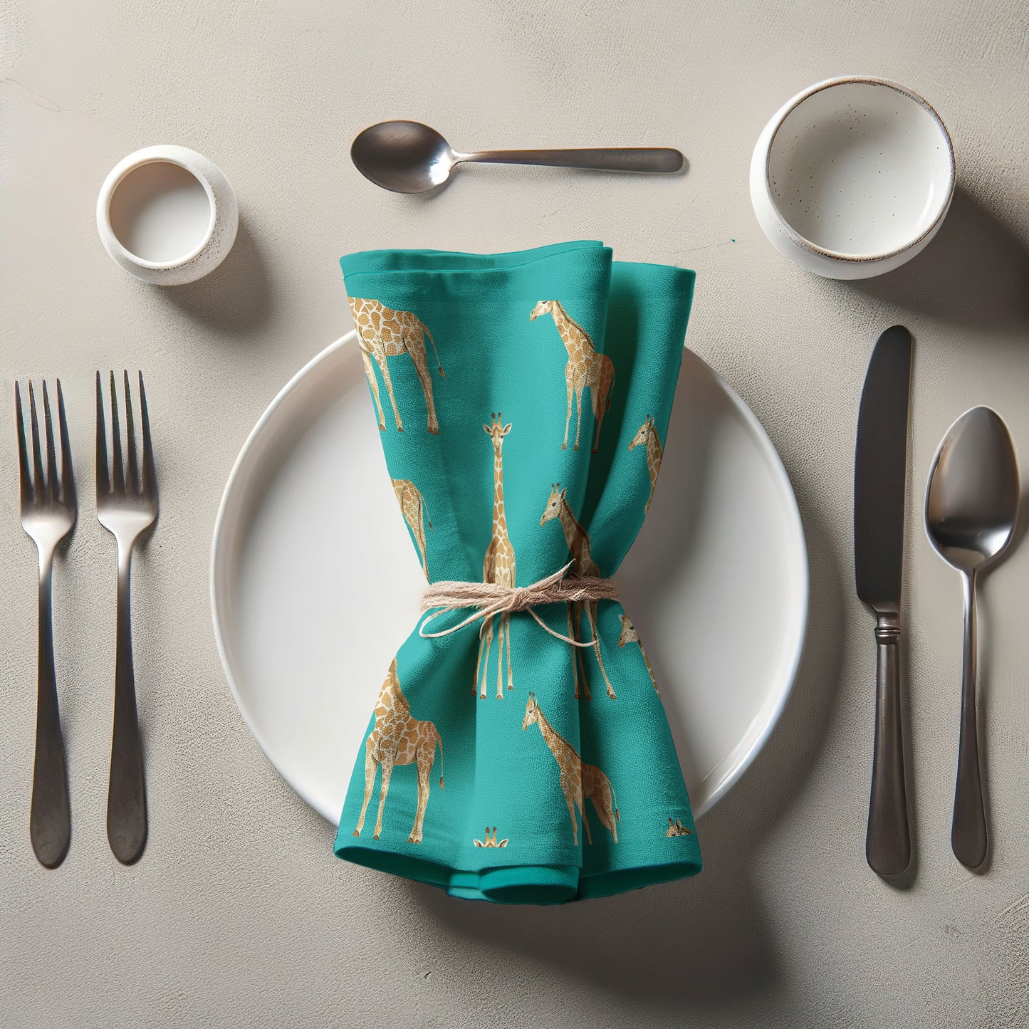 Napkin - Giraffes in teal