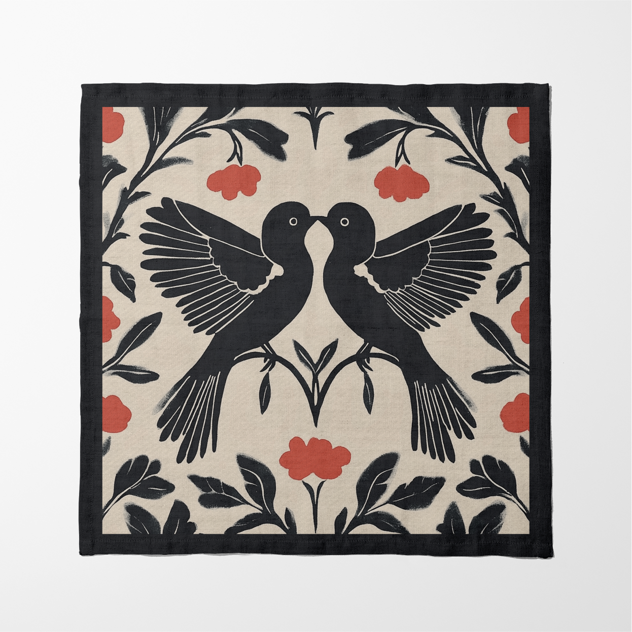 Love Birds Napkin in Liquorice