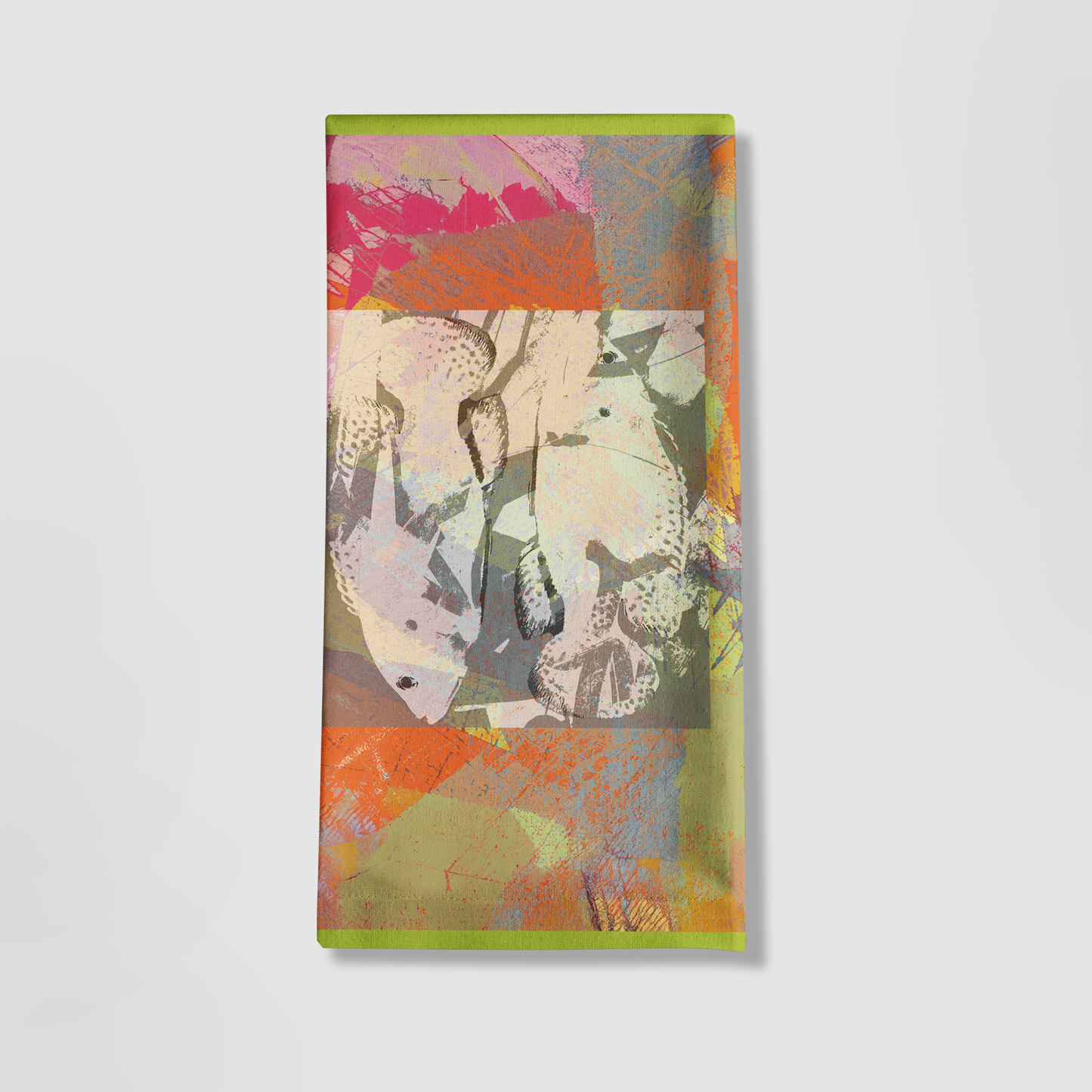 Two Fish Green Tea Towel