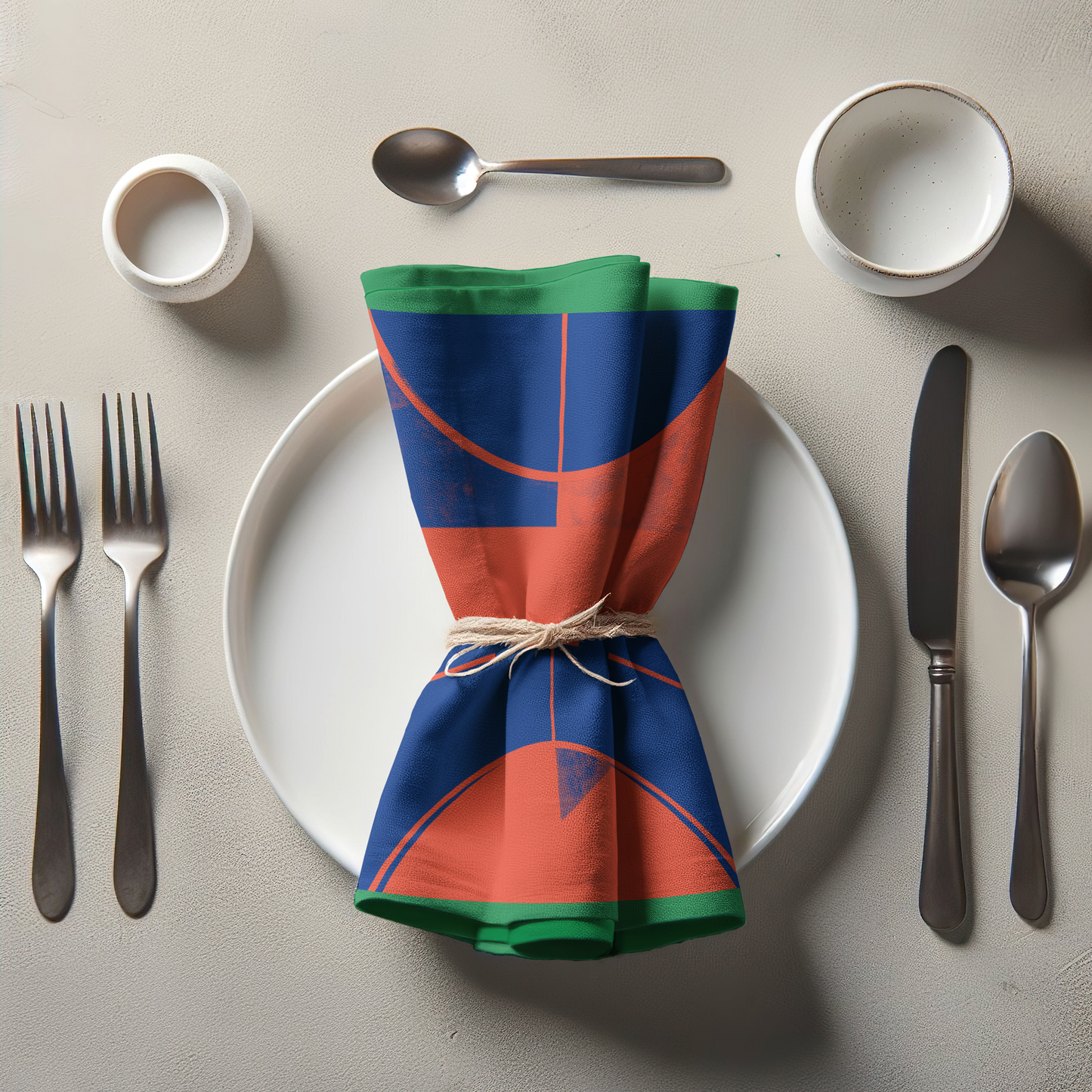 Blue, Orange and Green Basketball Napkin