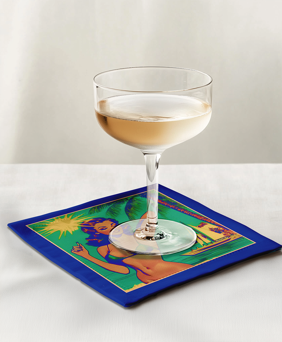Vintage Vacation Cocktail Napkin in Waikiki