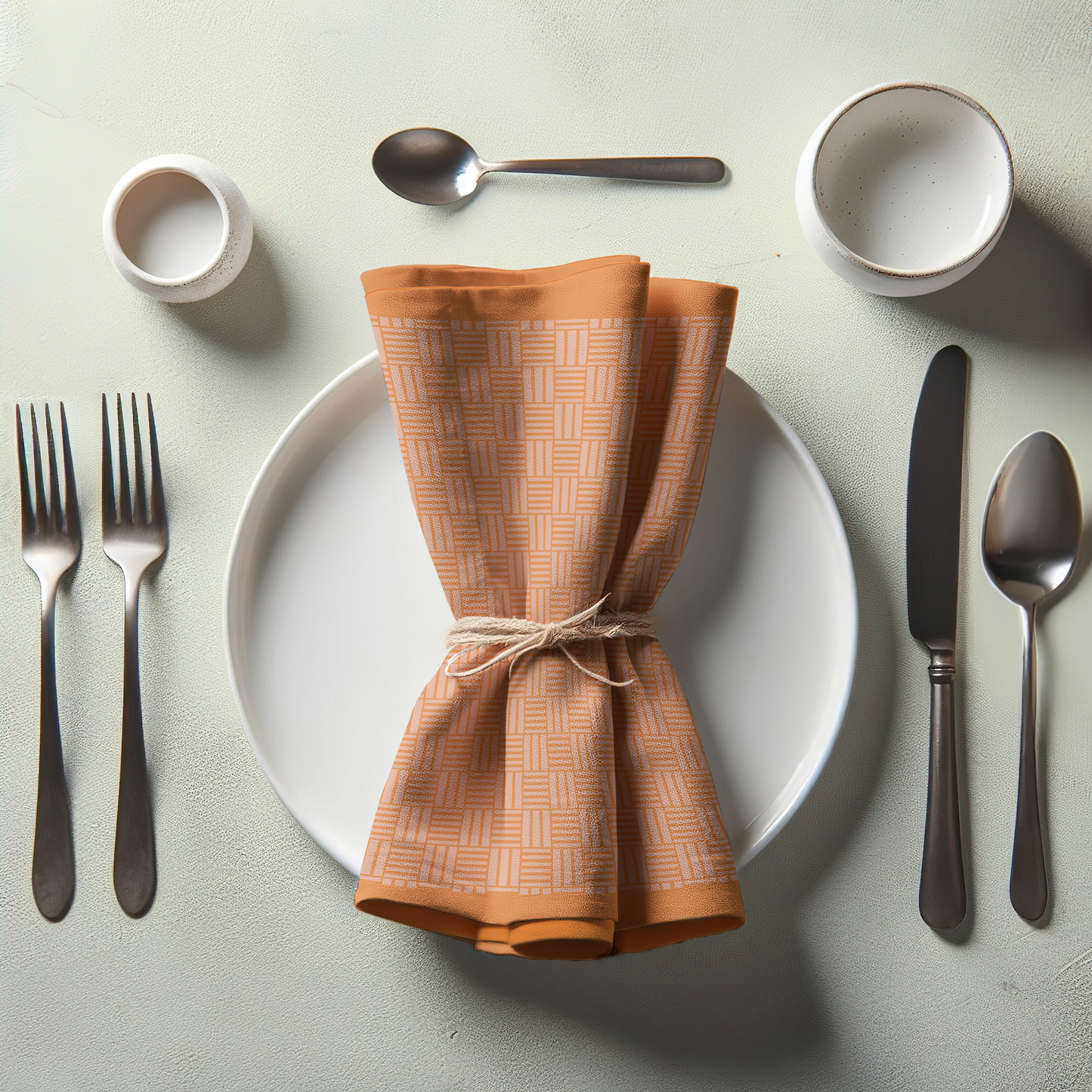 Checkered Stripes Napkin in Orange