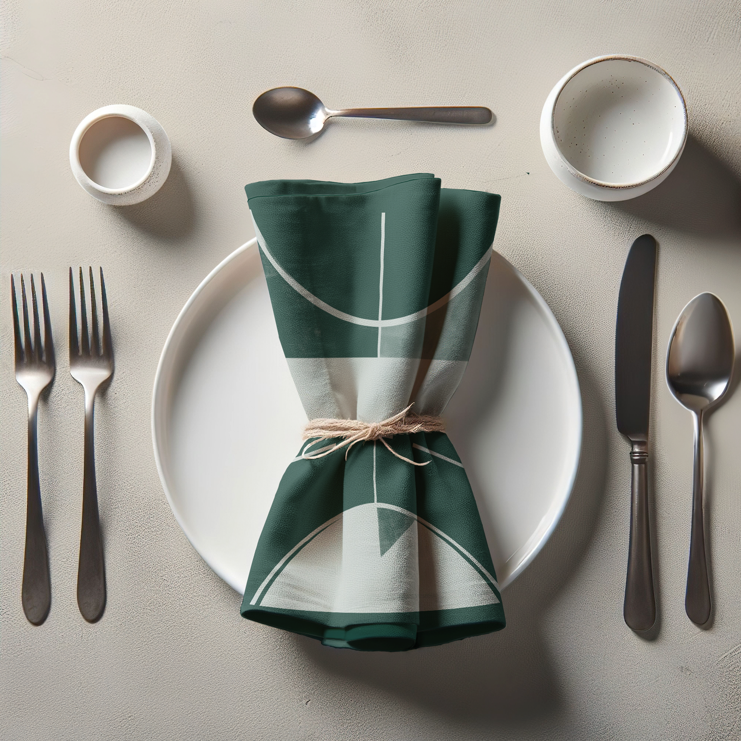 White and Green Basketball Napkin