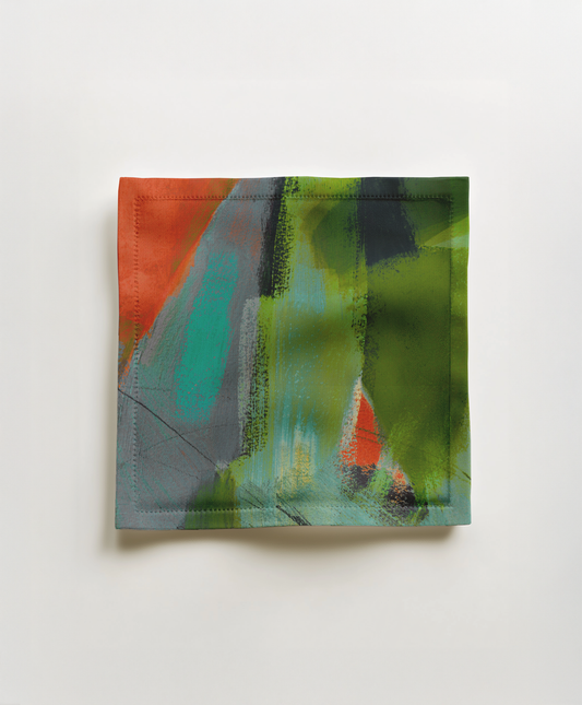 Green Brush Cocktail Napkin - Linen