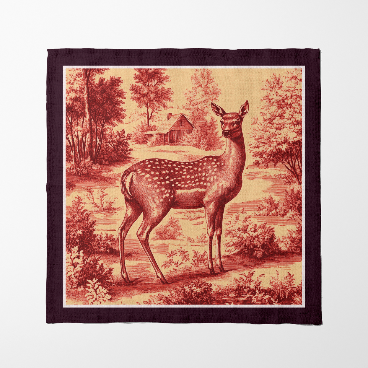 Doe Toile Napkin in Ember