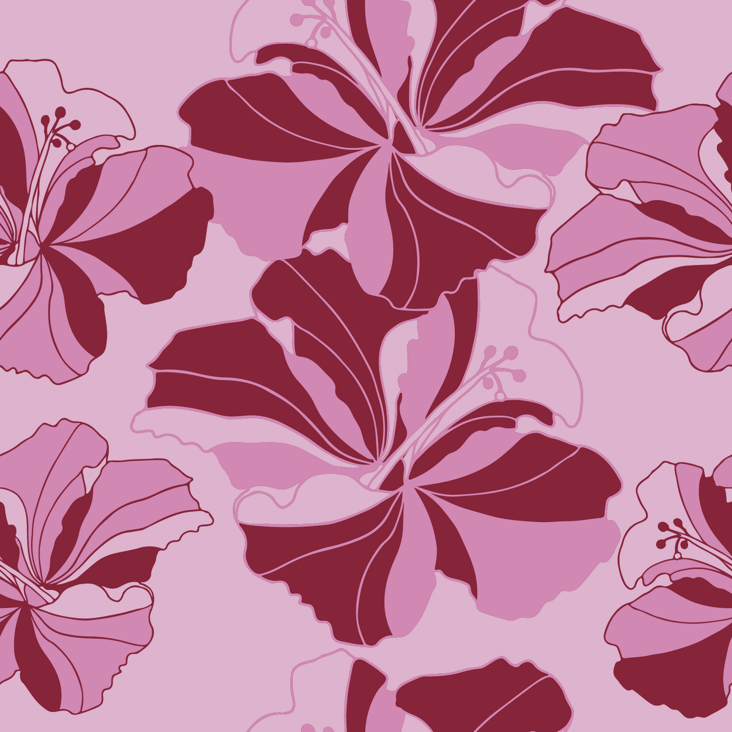 Tropical Cayena Full Chef Apron in Pink & Red in Mid Weight Cotton Twill
