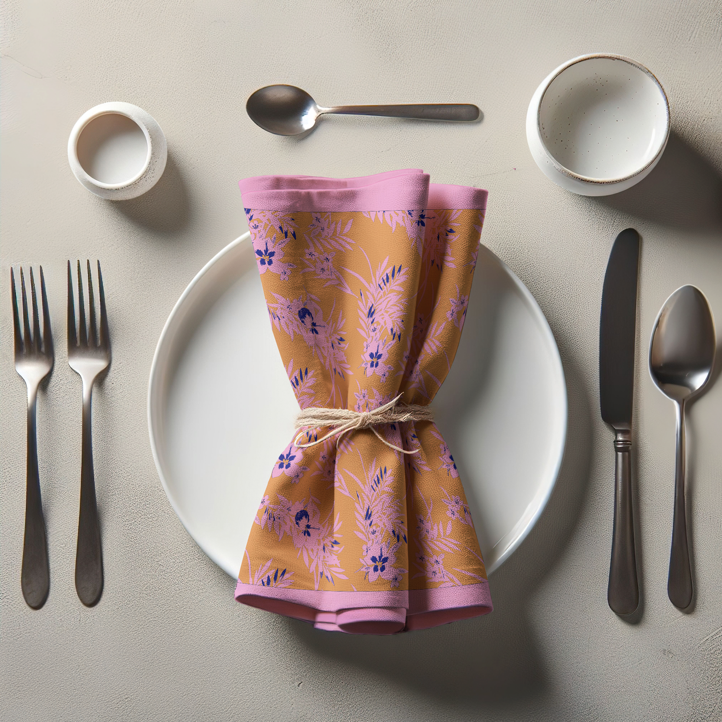 Citrus Floral Napkin in Lightweight Linen