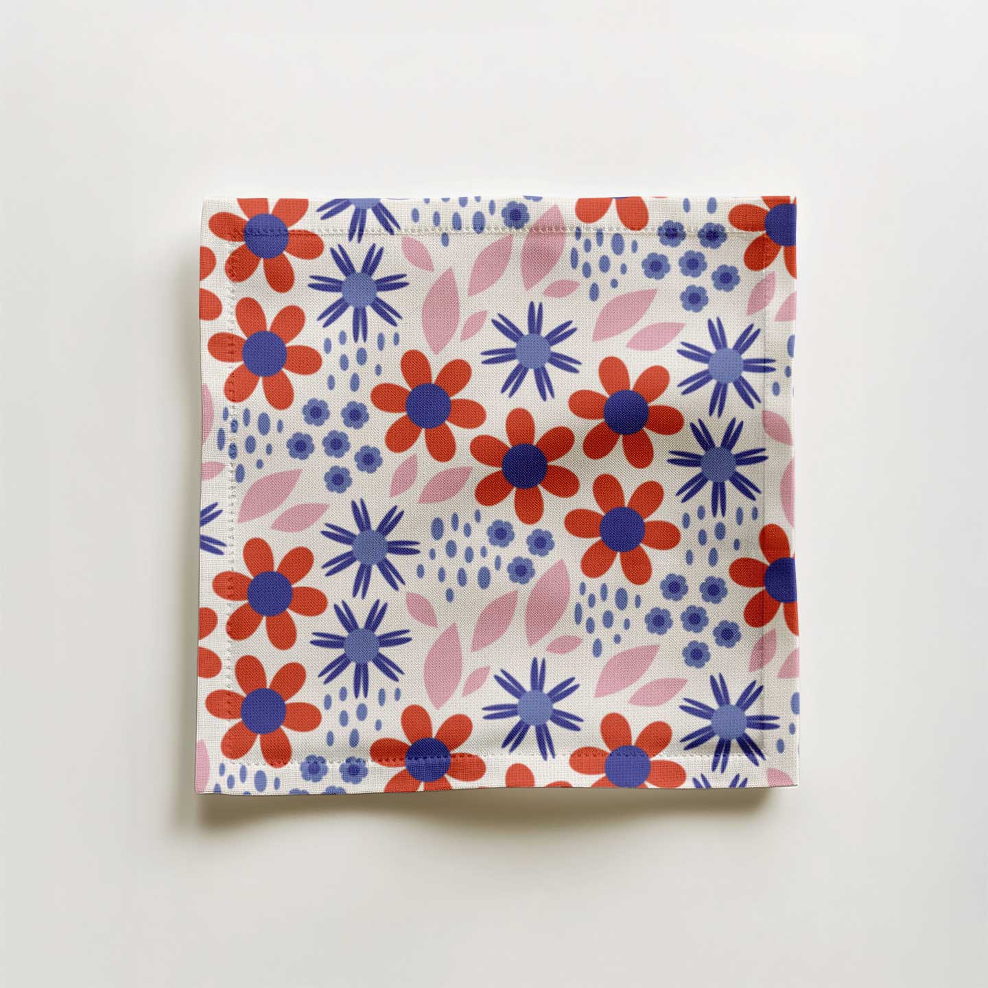 Fourth of July Cocktail Napkin in Organic Cotton Voile