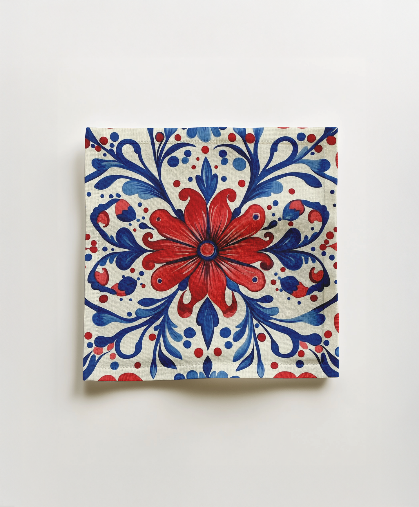 Red, White & Bloom Cocktail Napkin