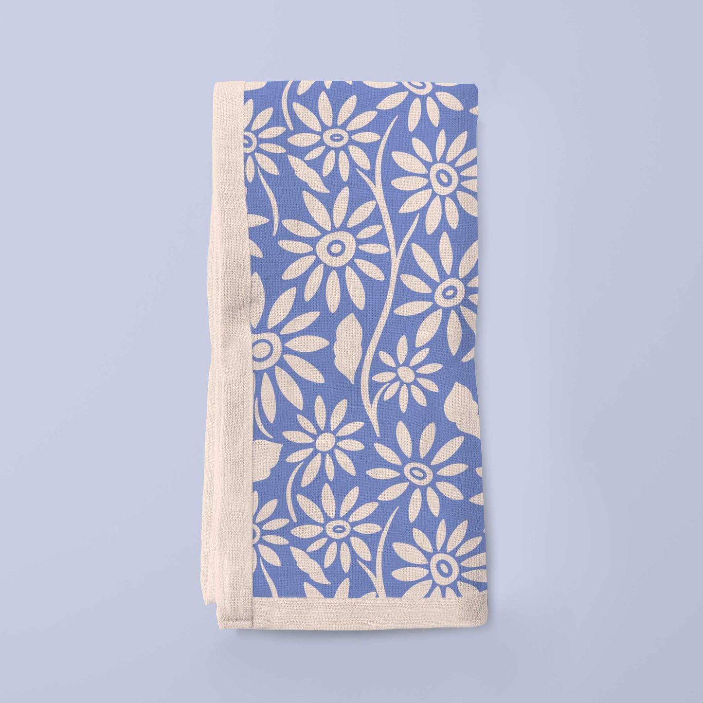 Blanket of Flowers Napkin in Blue in Organic Cotton Voile