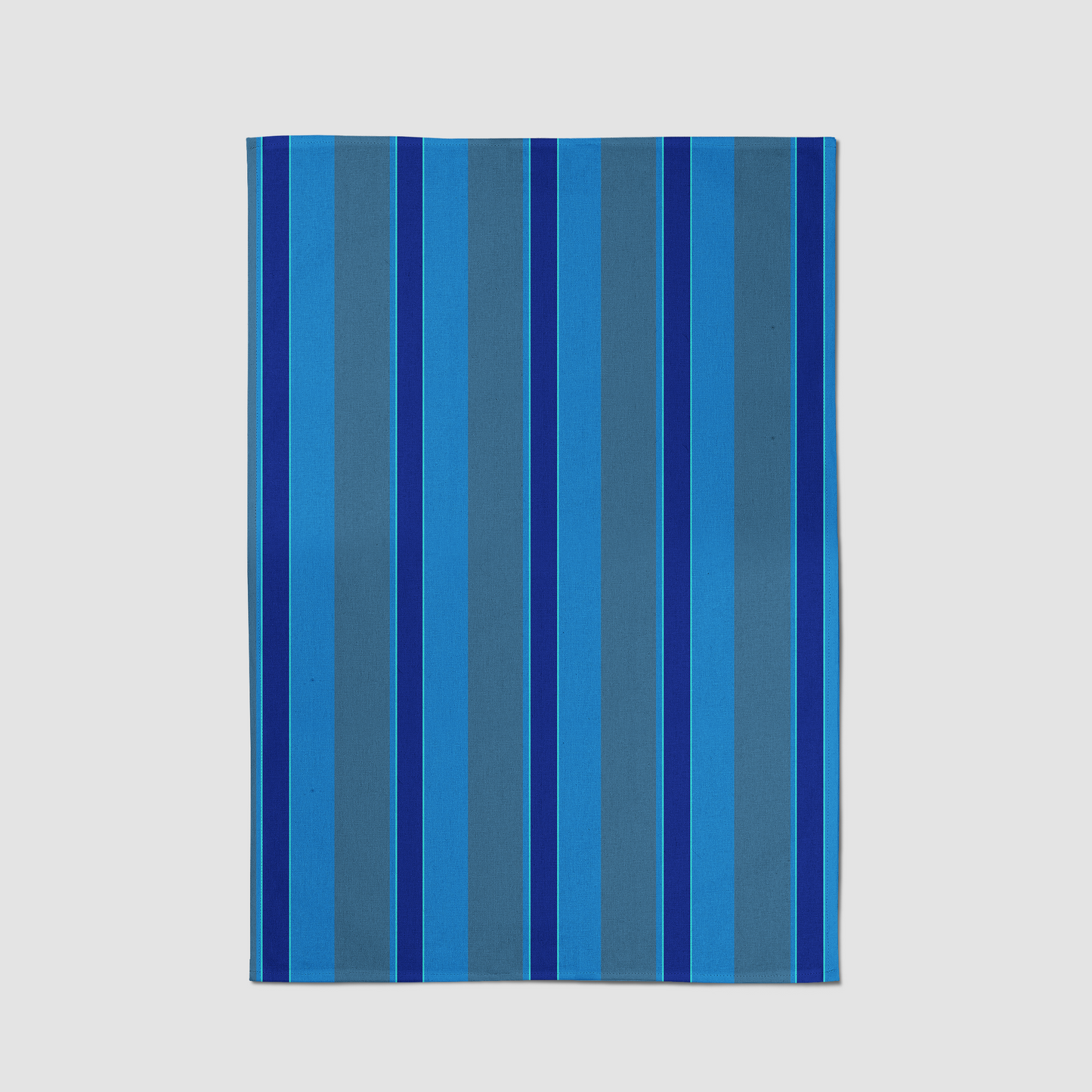 Candy Stripes Tea Towel in Super Blue in Mid Weight Cotton Twill