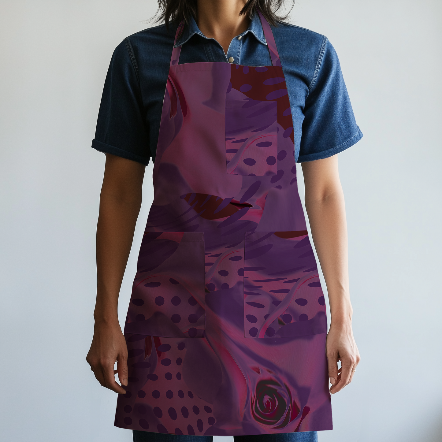 Purple Mirage Full Chef Apron in Mid Weight Cotton Twill
