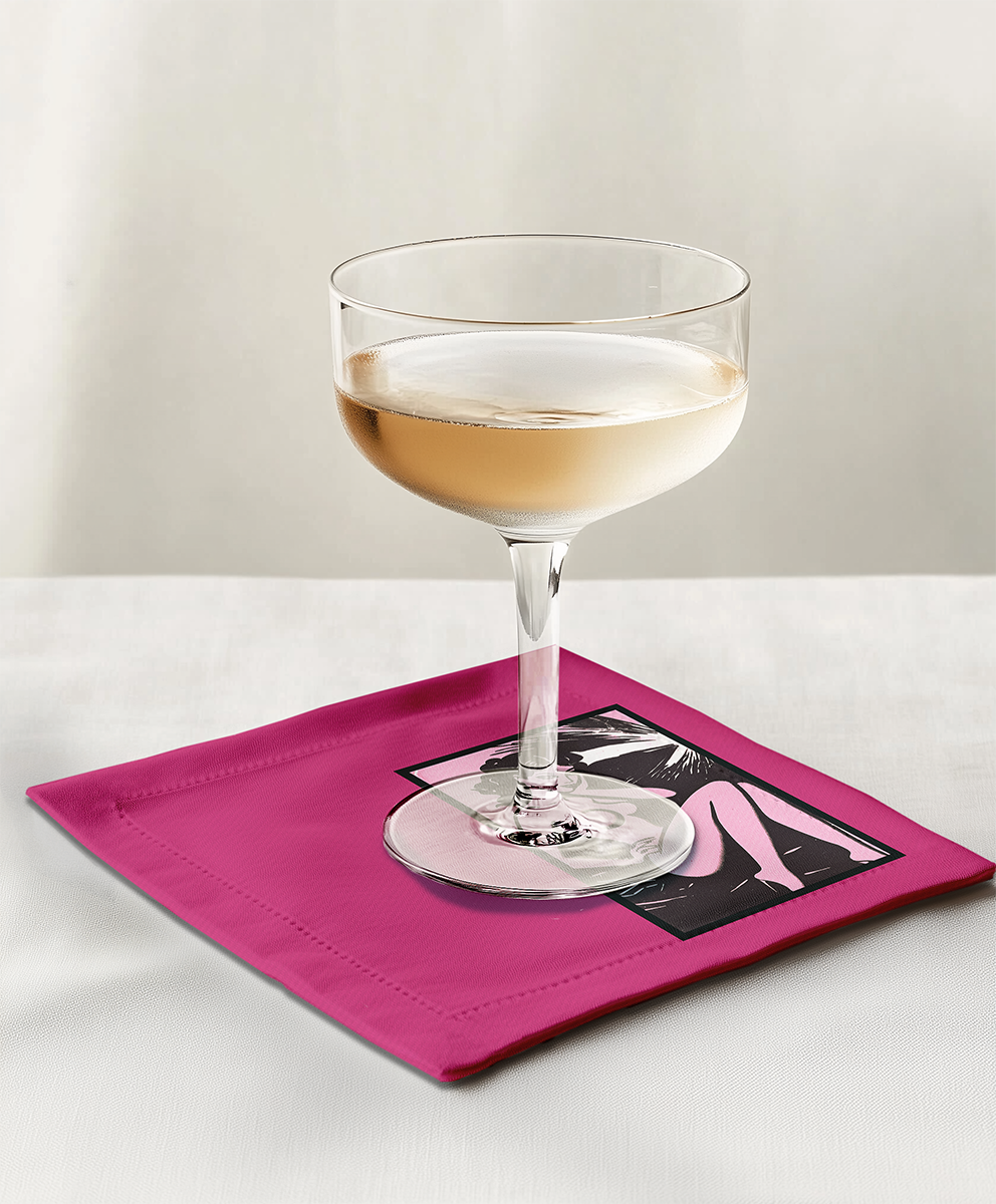 Strike a Pose Cocktail Napkin In Pamela Pink