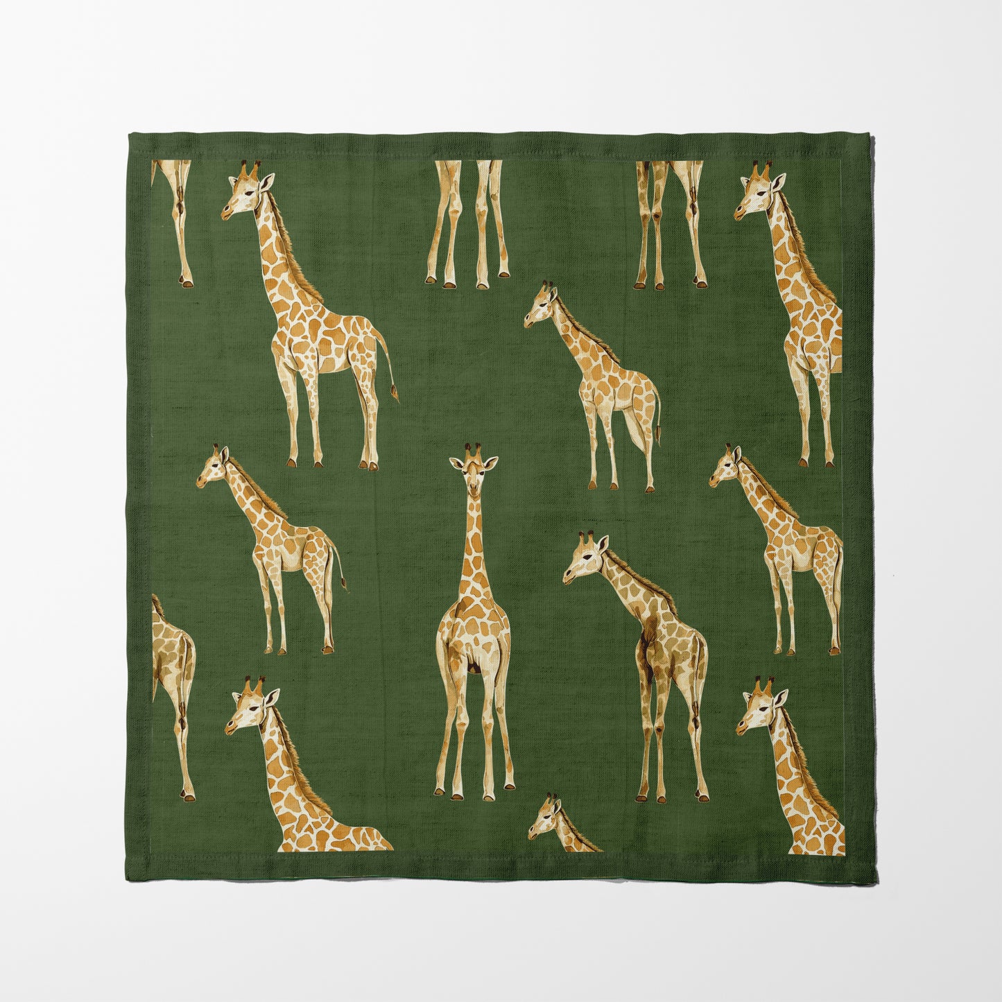 Napkin - Giraffe in Dark Moss