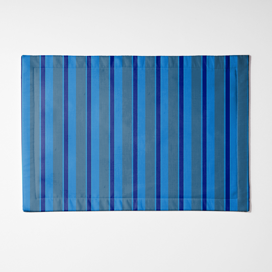 Candy Stripes Placemat in Super Blue in Lightweight Linen