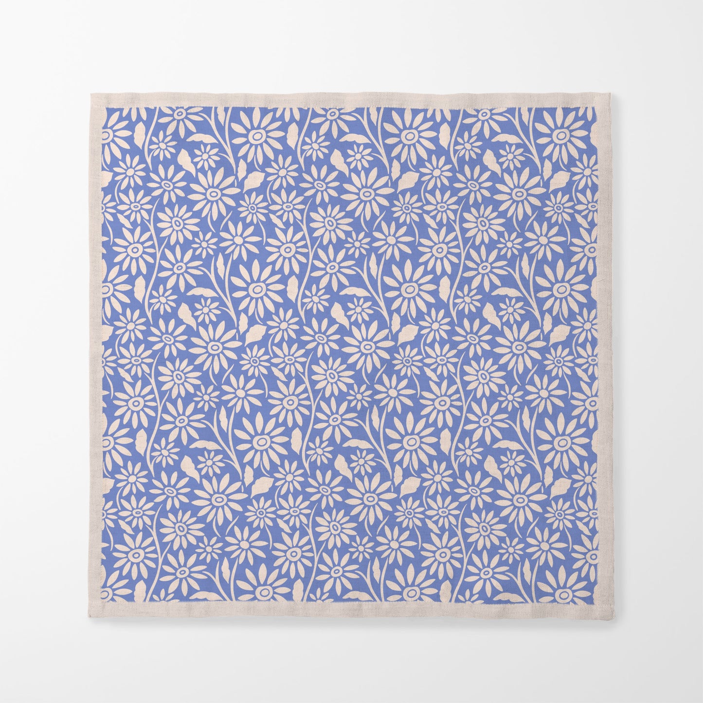 Blanket of Flowers Napkin in Blue in Organic Cotton Voile