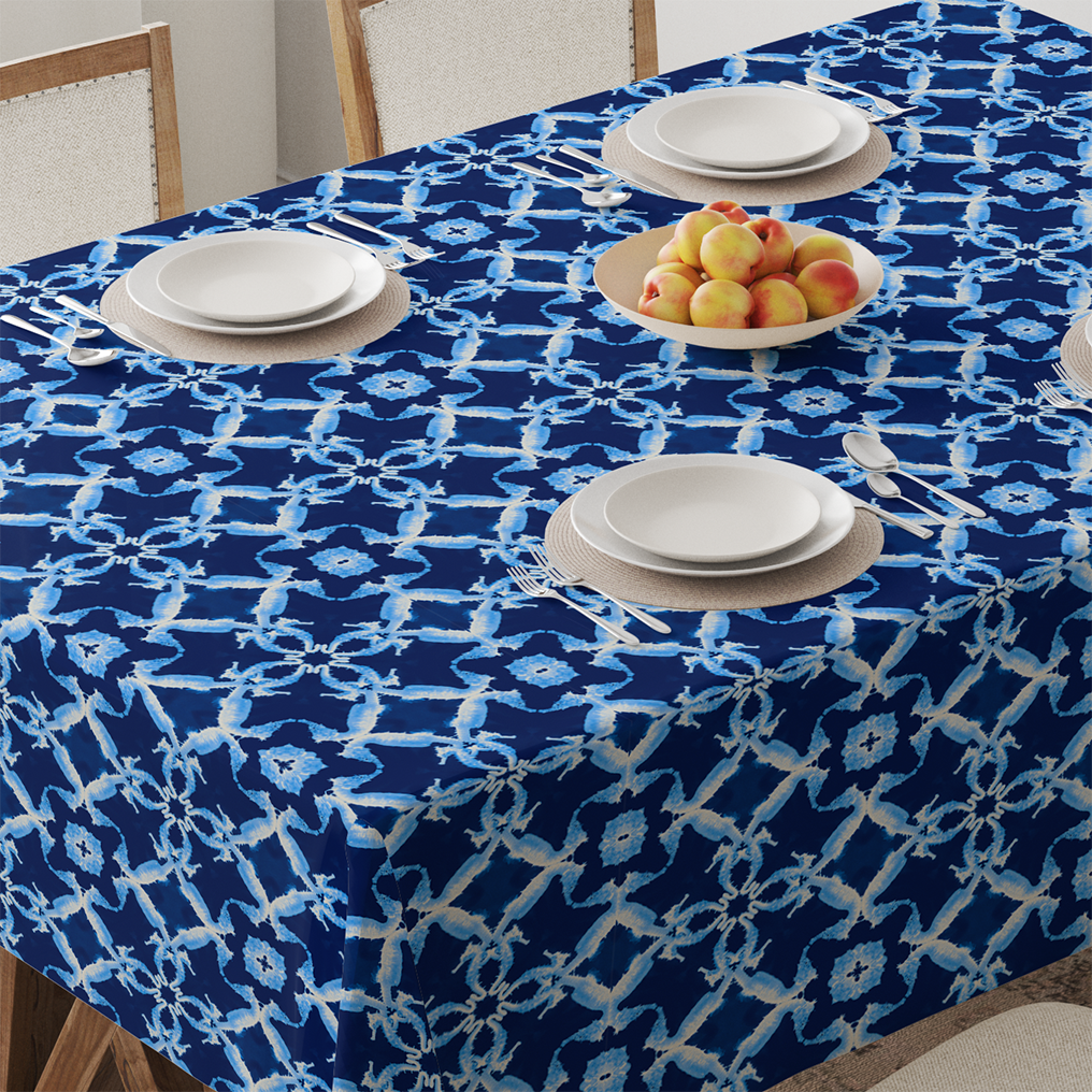 Seahorse Tablecloth in Marine Blue