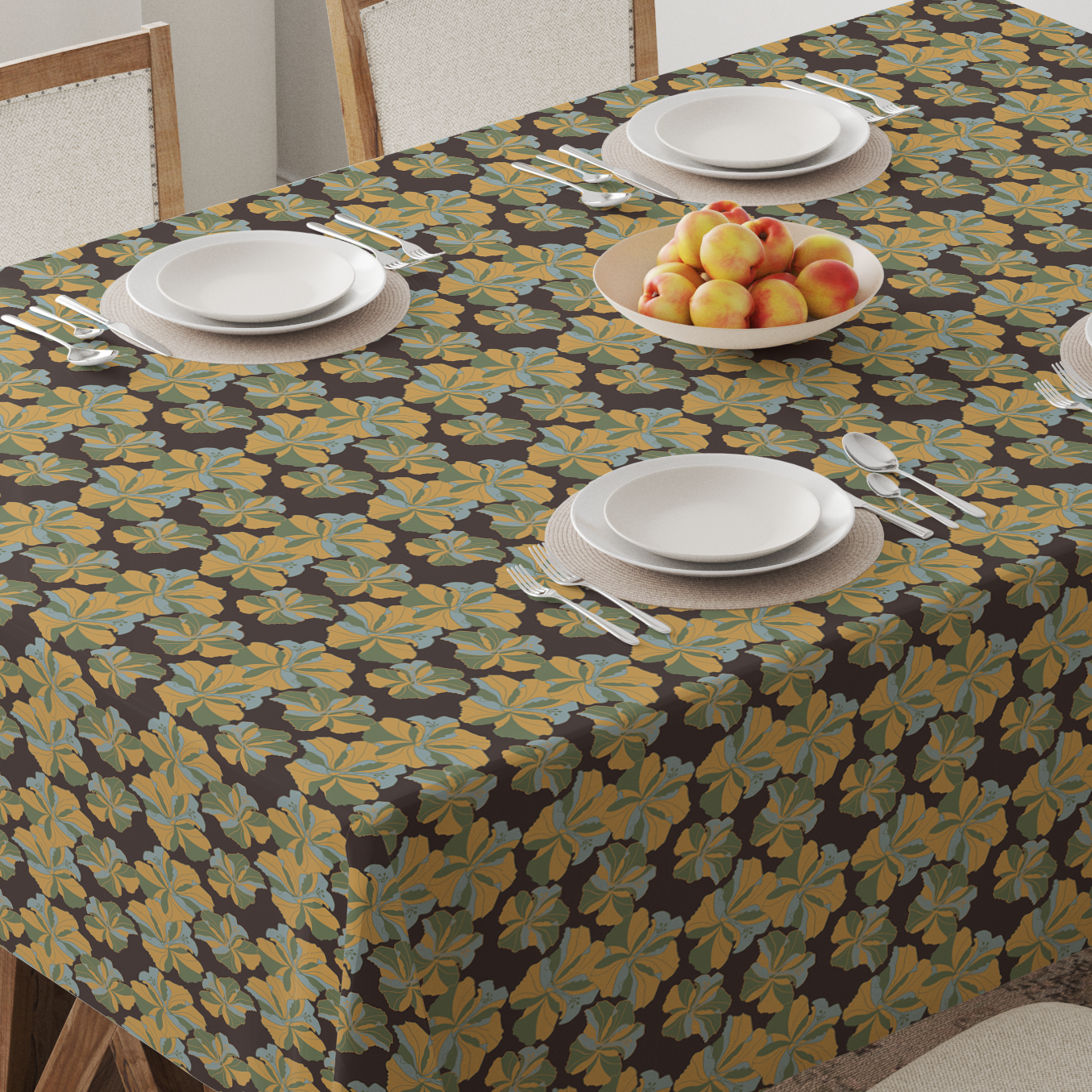 Tropical Cayena Tablecloth in Brown