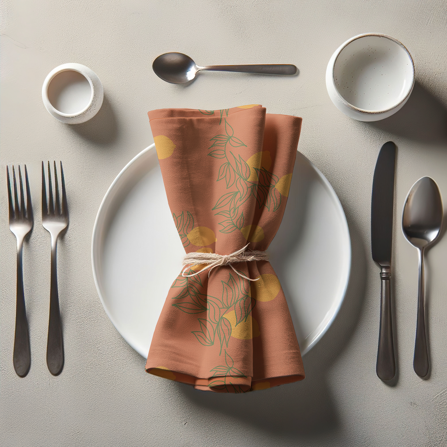 Lemon Fruit Napkin in Orange