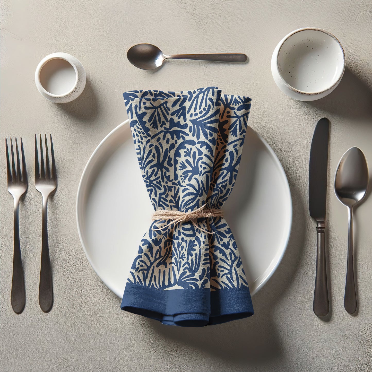 Jazz Garden Napkin in Navy Blue