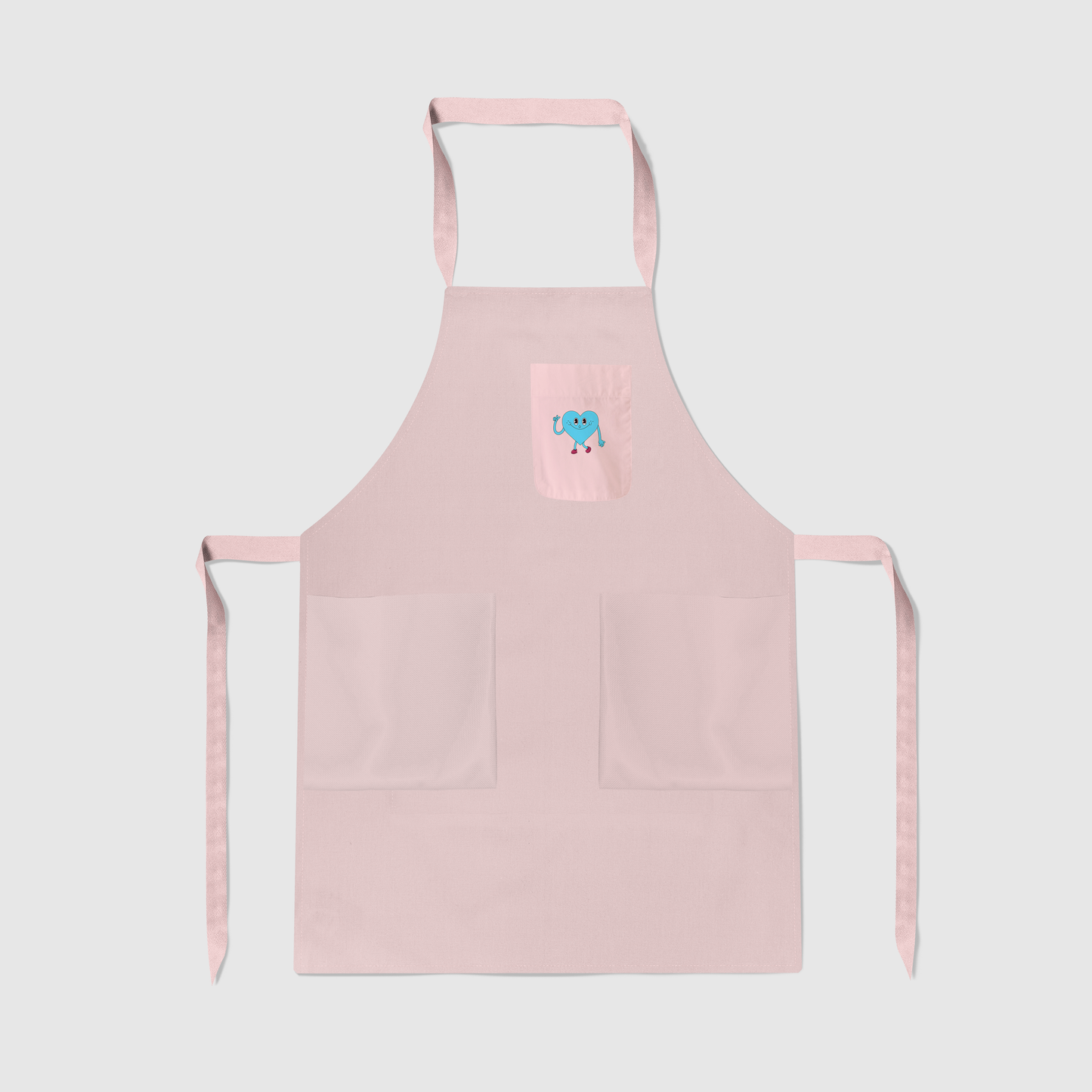 Blue Heart with Valentine Pink Apron