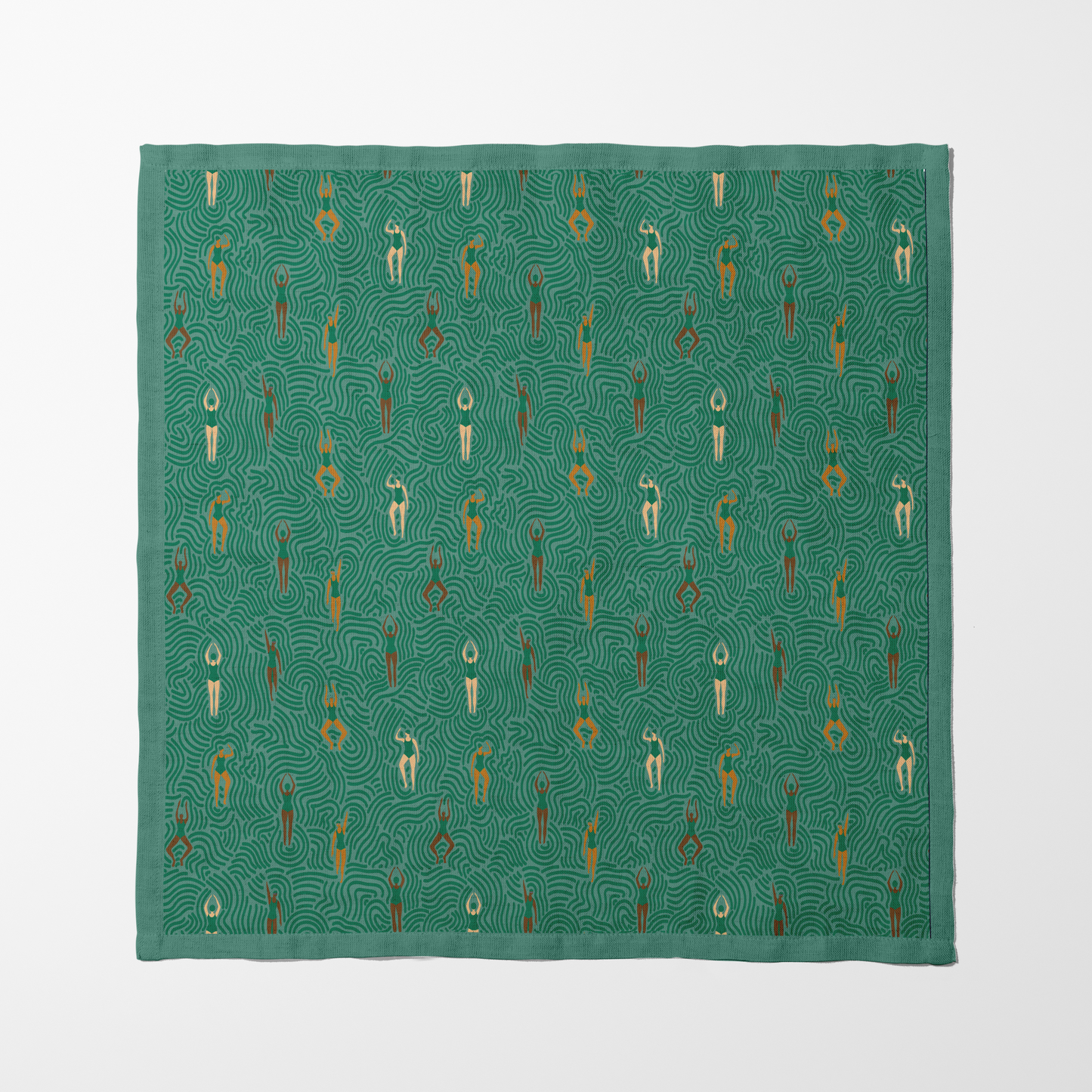 Swimmers in Summer in Butterfly Green Napkin in Lightweight Linen